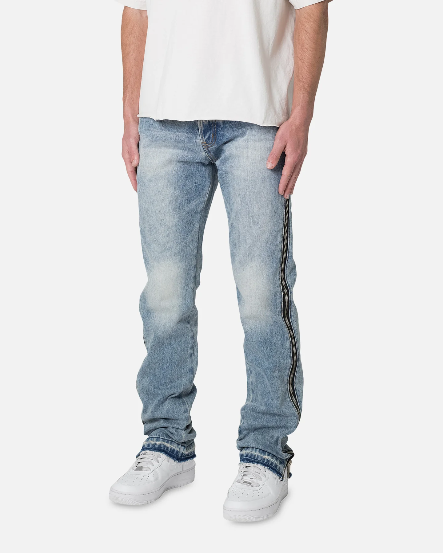 MNML D558 Straight Stripe Denim Jeans Blue - Image 2