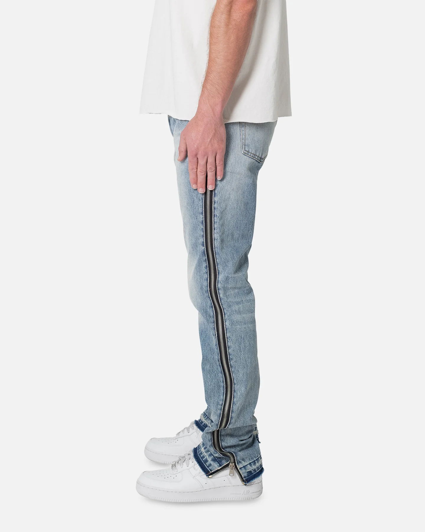 MNML D558 Straight Stripe Denim Jeans Blue - Image 3
