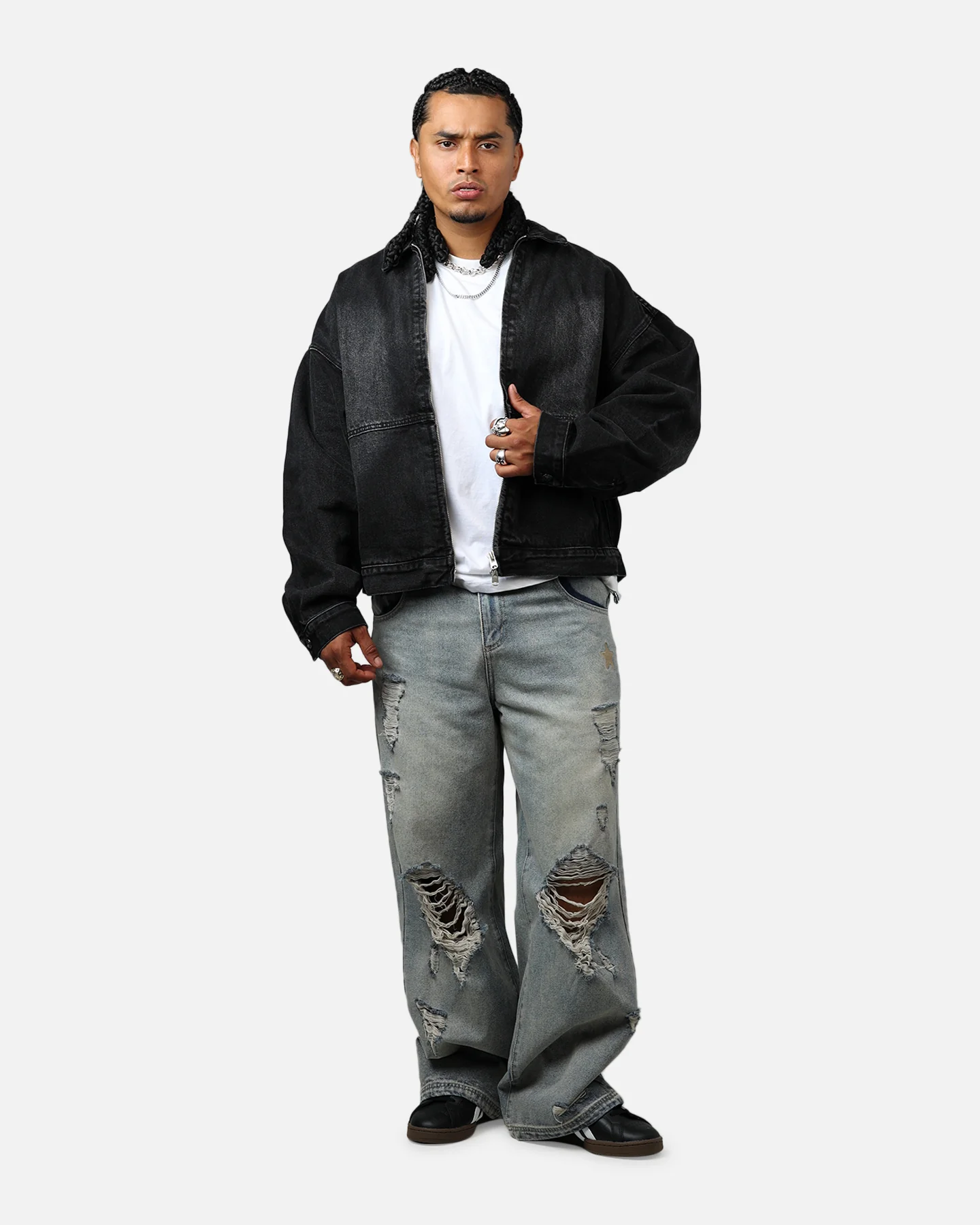 MNML Denim Choir Coat Washed Black - Image 3
