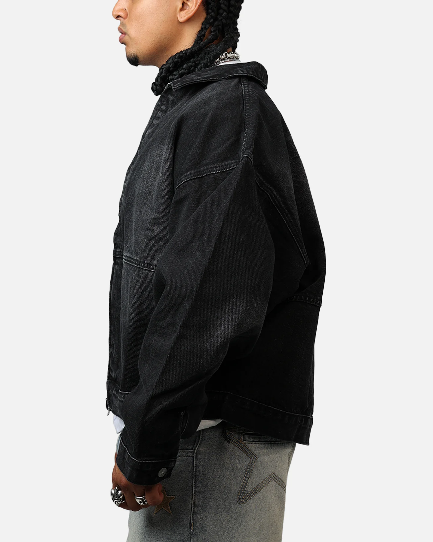 MNML Denim Choir Coat Washed Black - Image 5