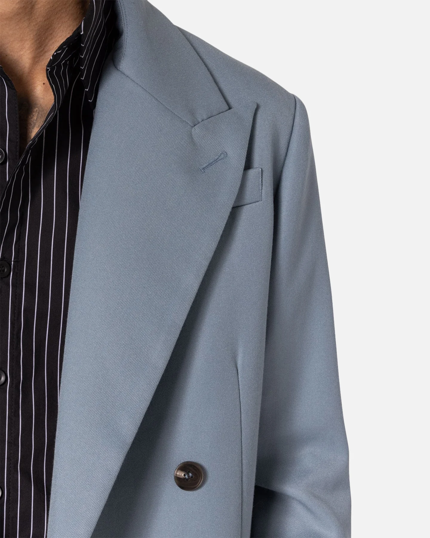 MNML Double Breasted Suit Jacket Teal - Image 5