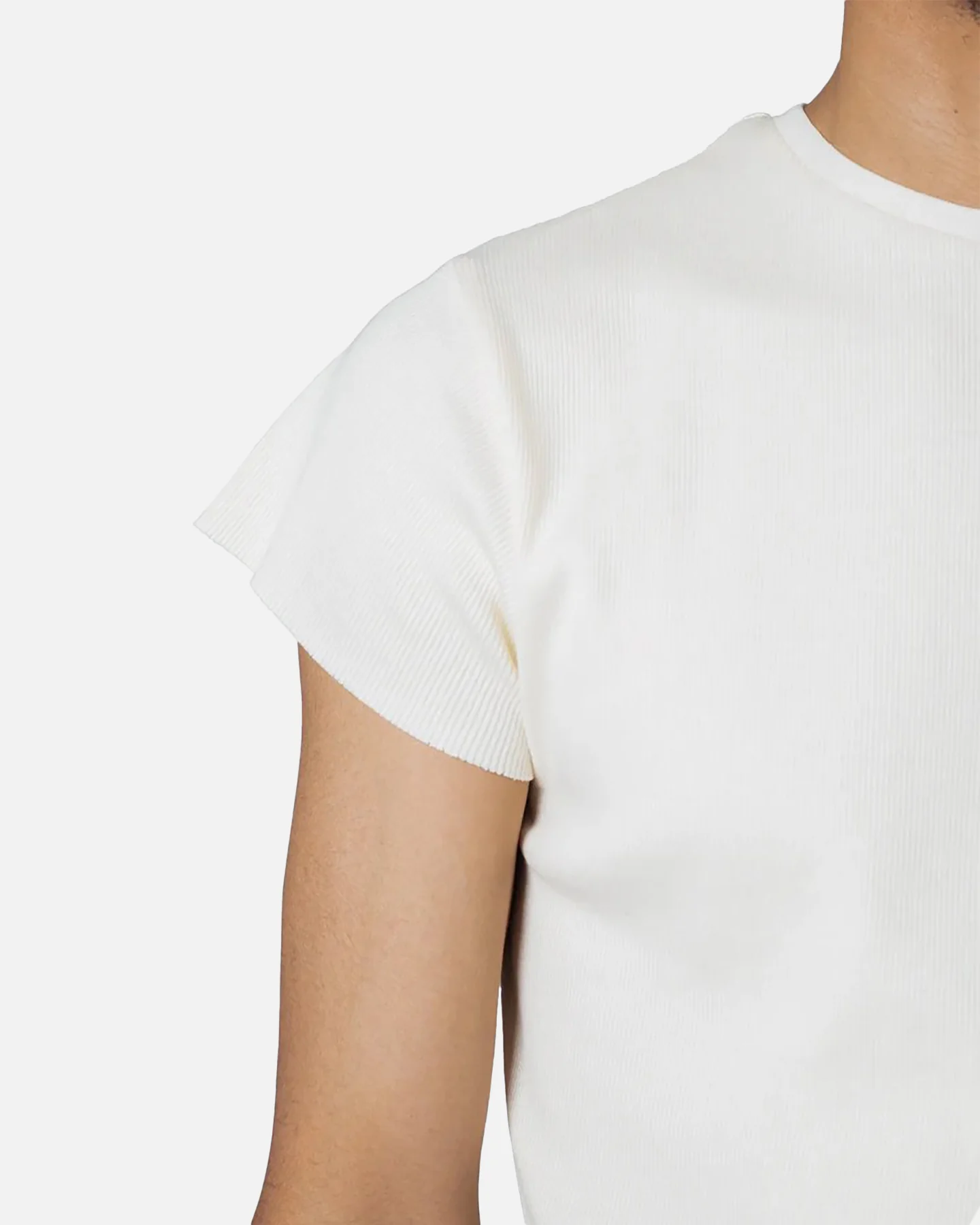 MNML Fitted Ribbed T-Shirt Off White - Image 6