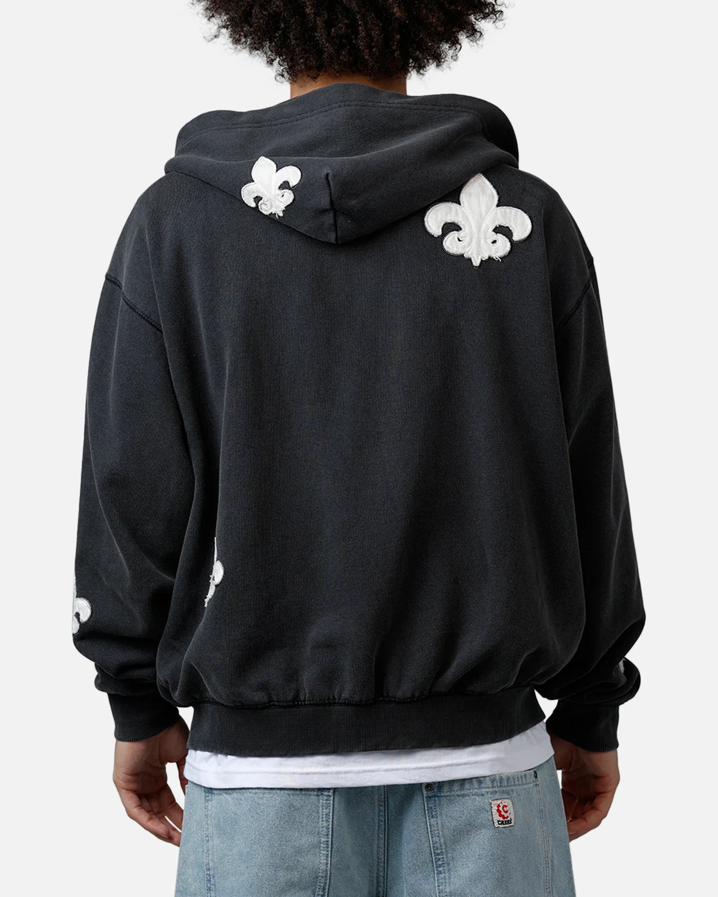 MNML Fleur Zip Up Hoodie Washed Black - Image 2