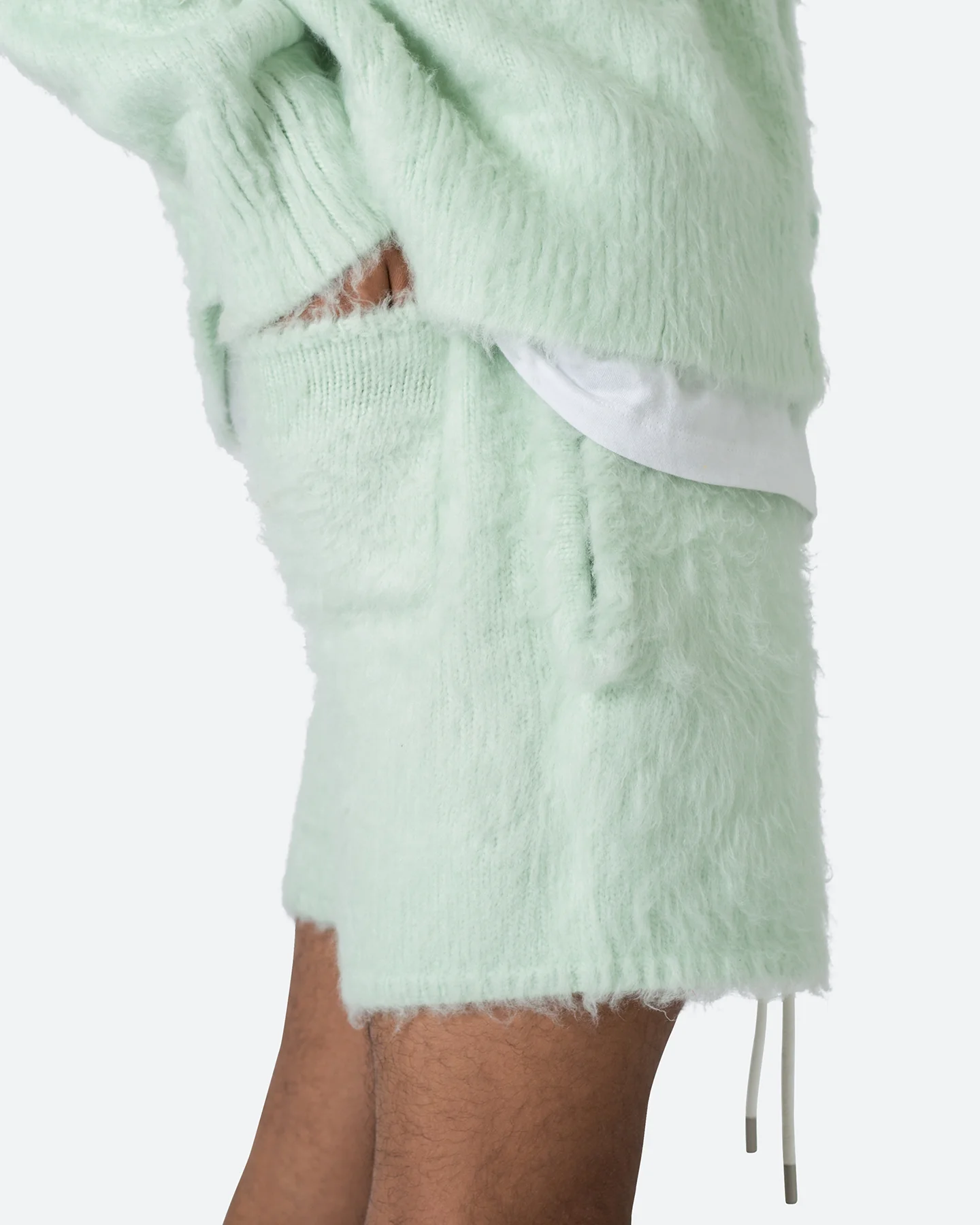 MNML Fuzzy Sweat Shorts Mint - Image 6