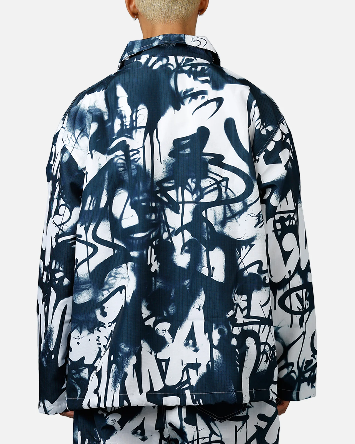 MNML Graffiti Coach Jacket Black/White - Image 2