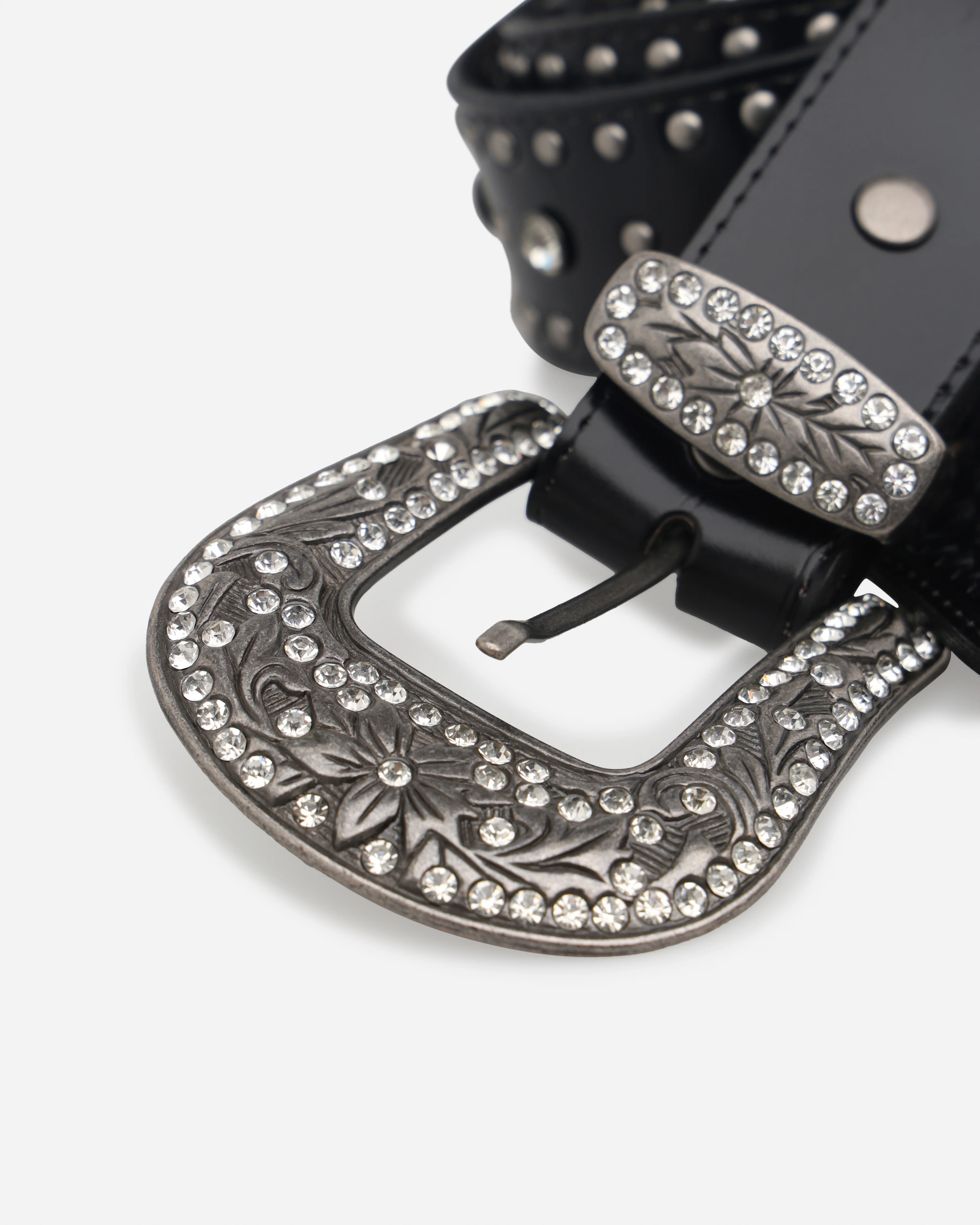 MNML Metal Cross Studded Belt Black - Image 3