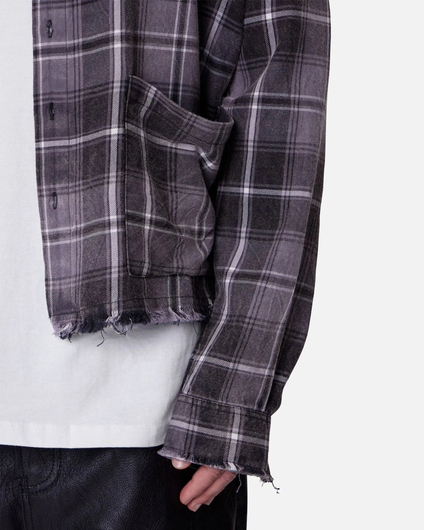MNML Mixed Flannel Button Up Shirt Olive/Brown - Image 6