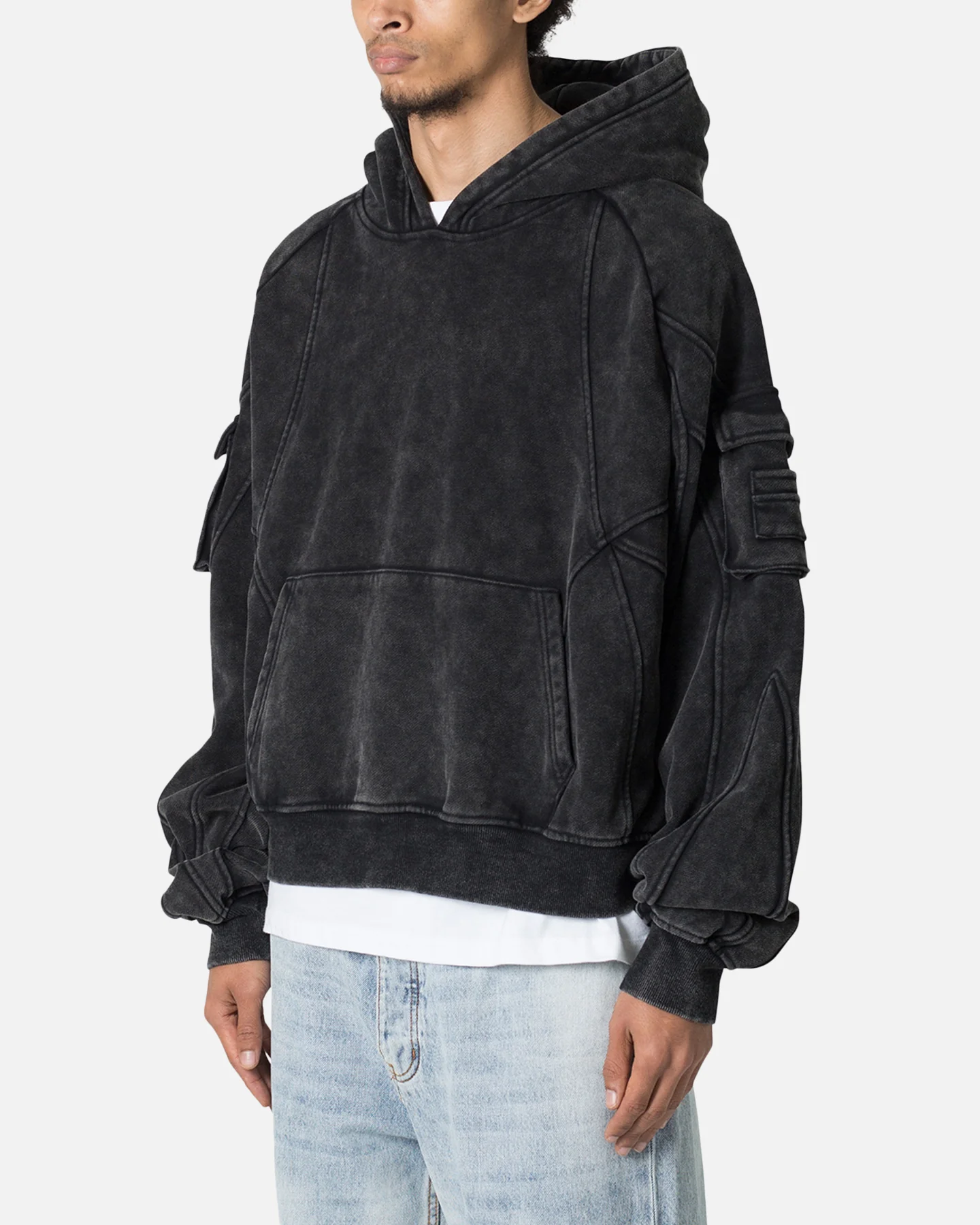 MNML Pocket Hoodie Charcoal Grey - Image 2