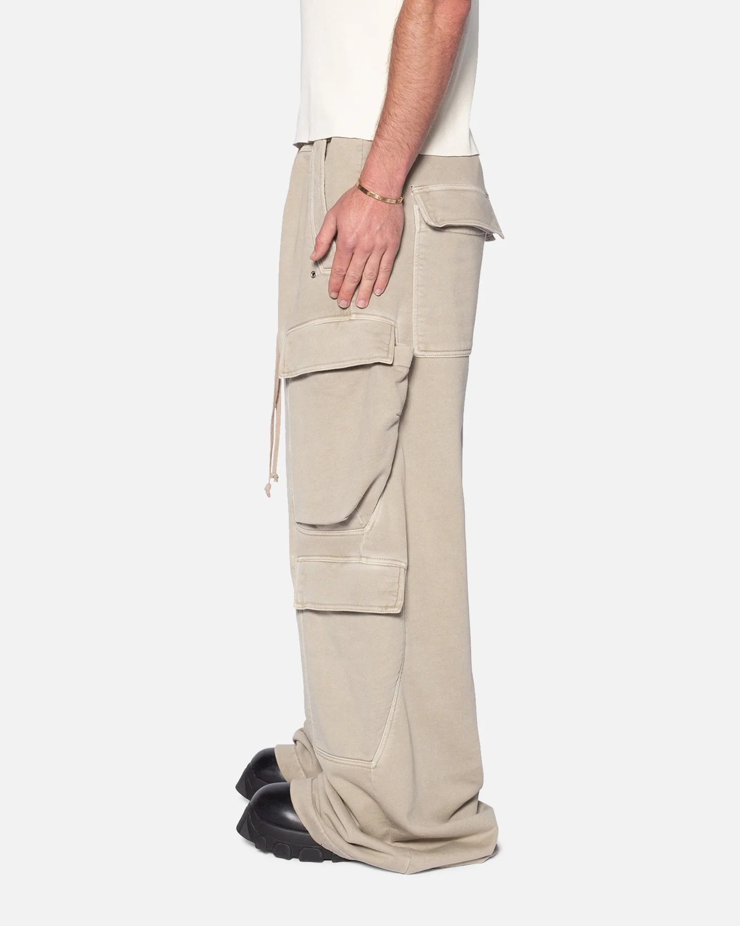 MNML Rave Double Cargo Sweatpants Washed Earth - Image 3