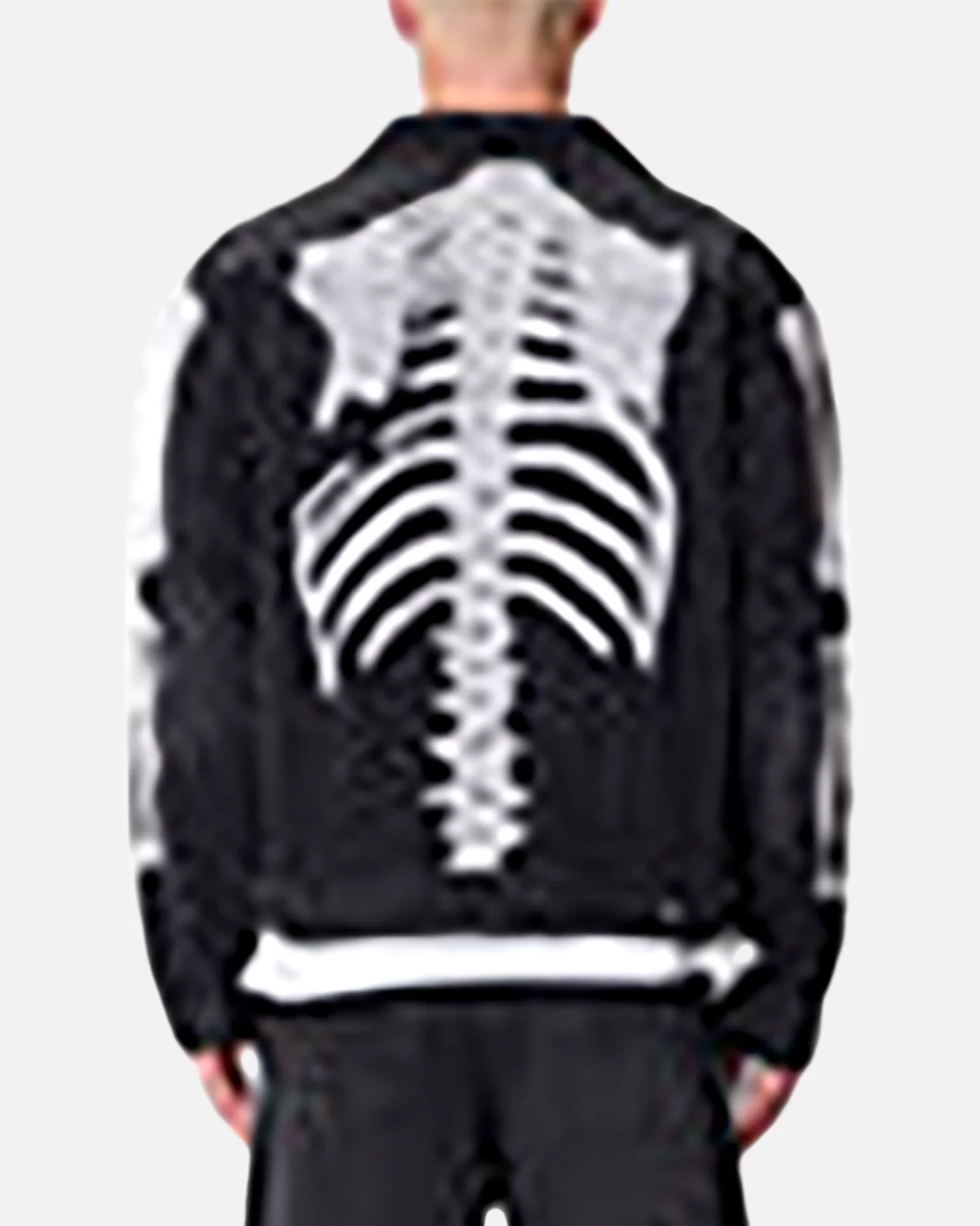 MNML Raw Skeleton Trucker Jacket Washed Black - Image 4