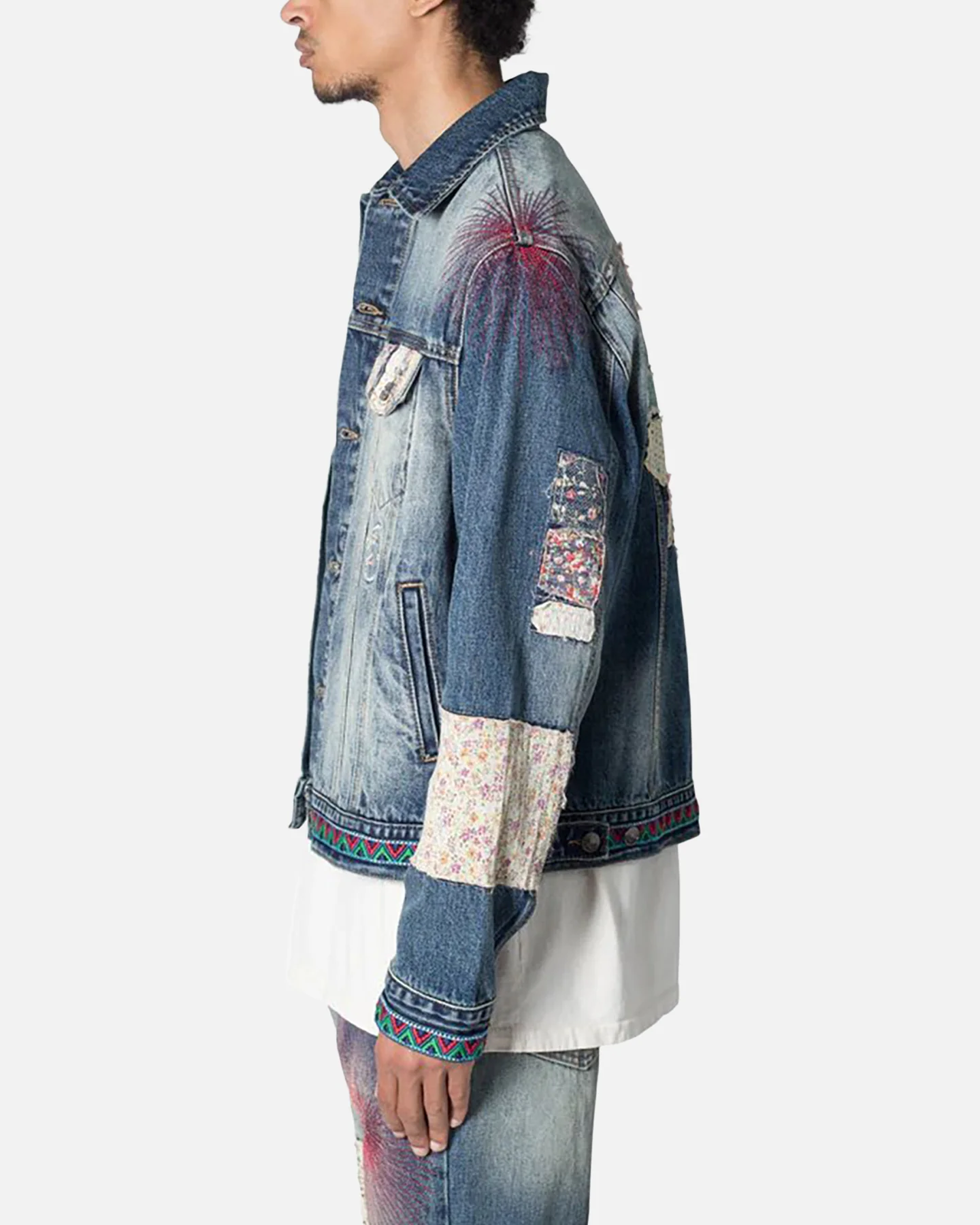 MNML Rugged Trucker Denim Jacket Blue - Image 3
