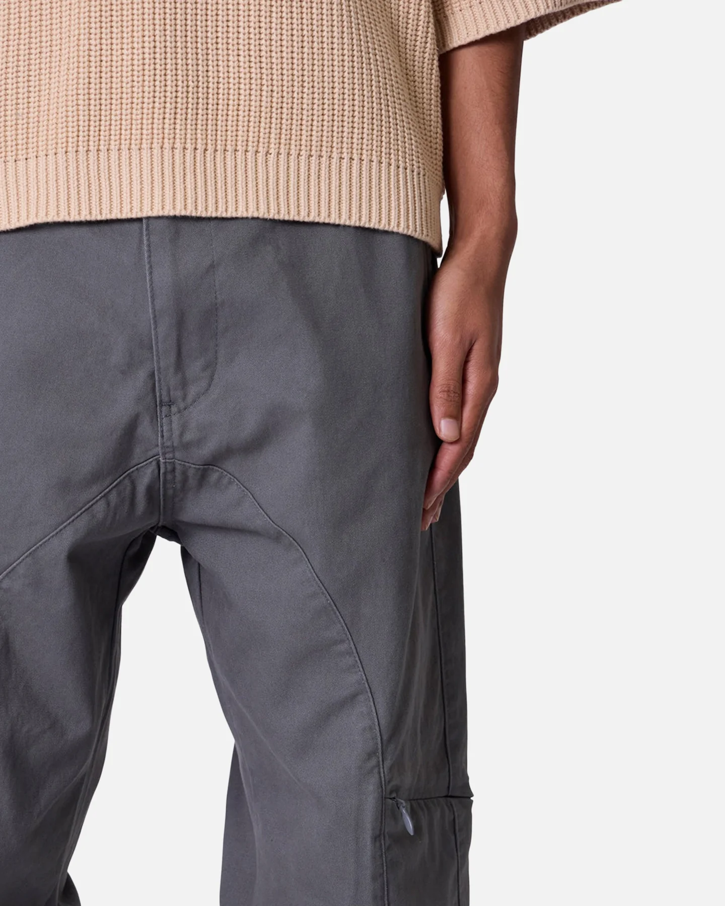 MNML Secret Zipper Cargo Pants Grey - Image 6