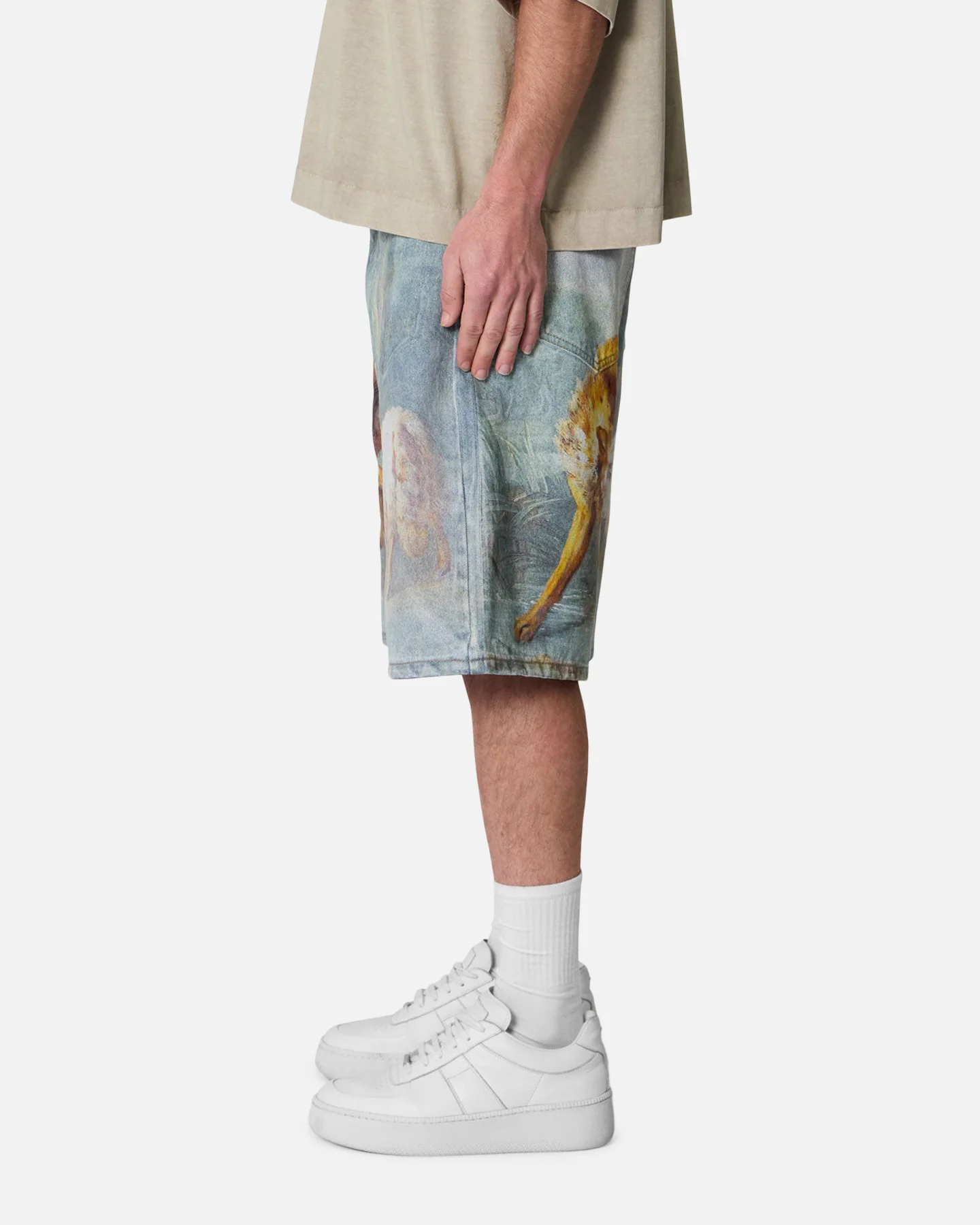 MNML Sheep Hounded Denim Shorts Multi - Image 3