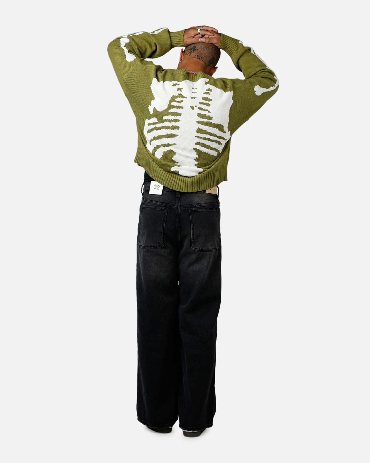 MNML Skeleton Knit Sweater Moss - Image 5