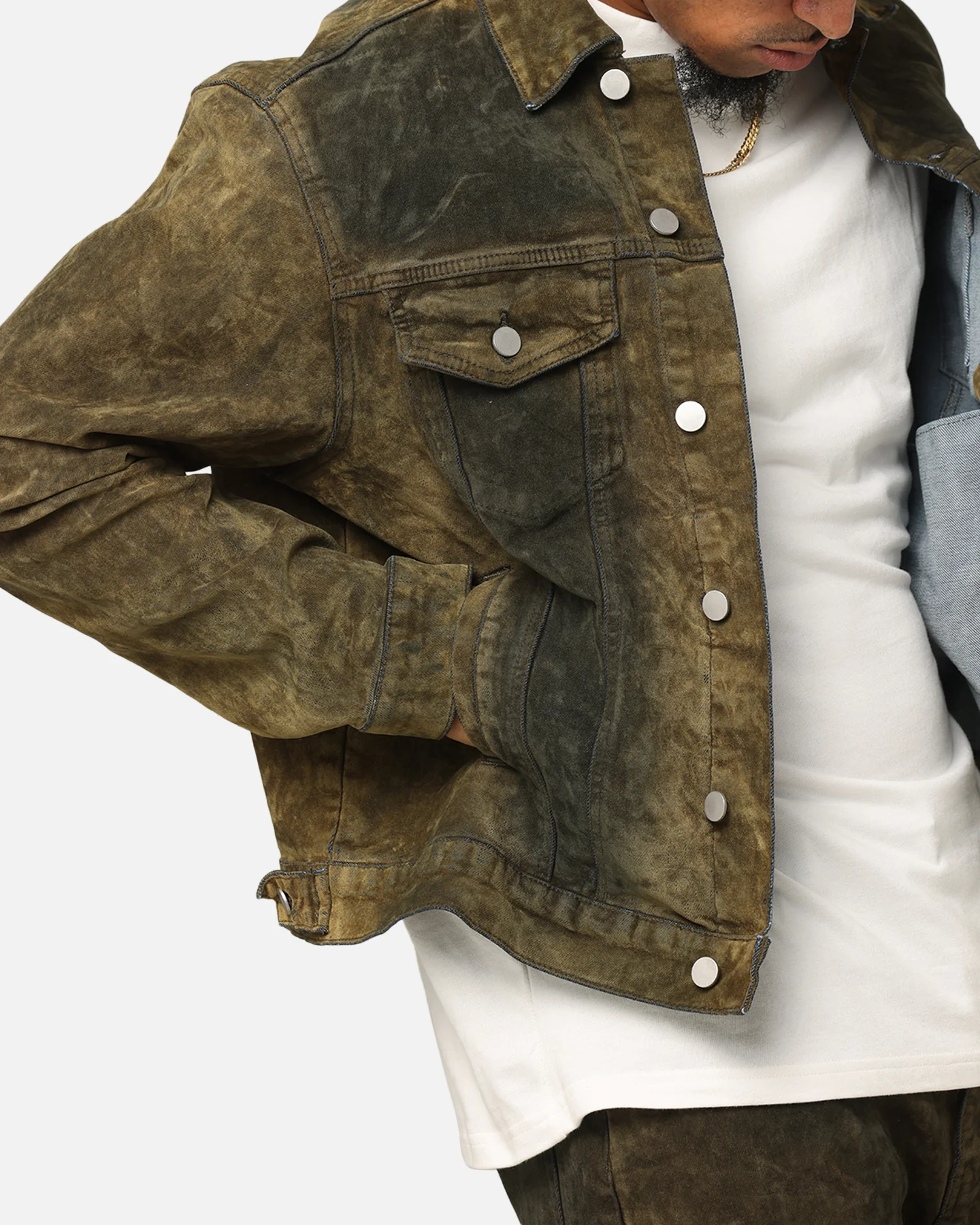 MNML SL3 Suede Jacket Olive/Black - Image 6