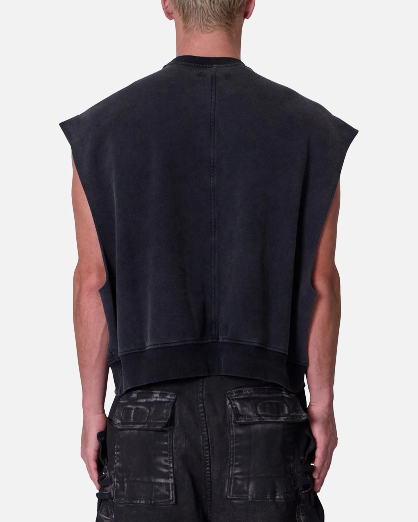 MNML Sleeveless Rag Shirt Washed Black - Image 4