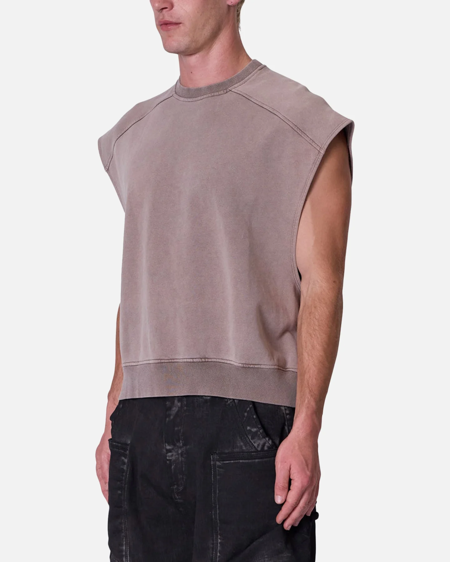 MNML Sleeveless Rag Shirt Washed Brown - Image 2