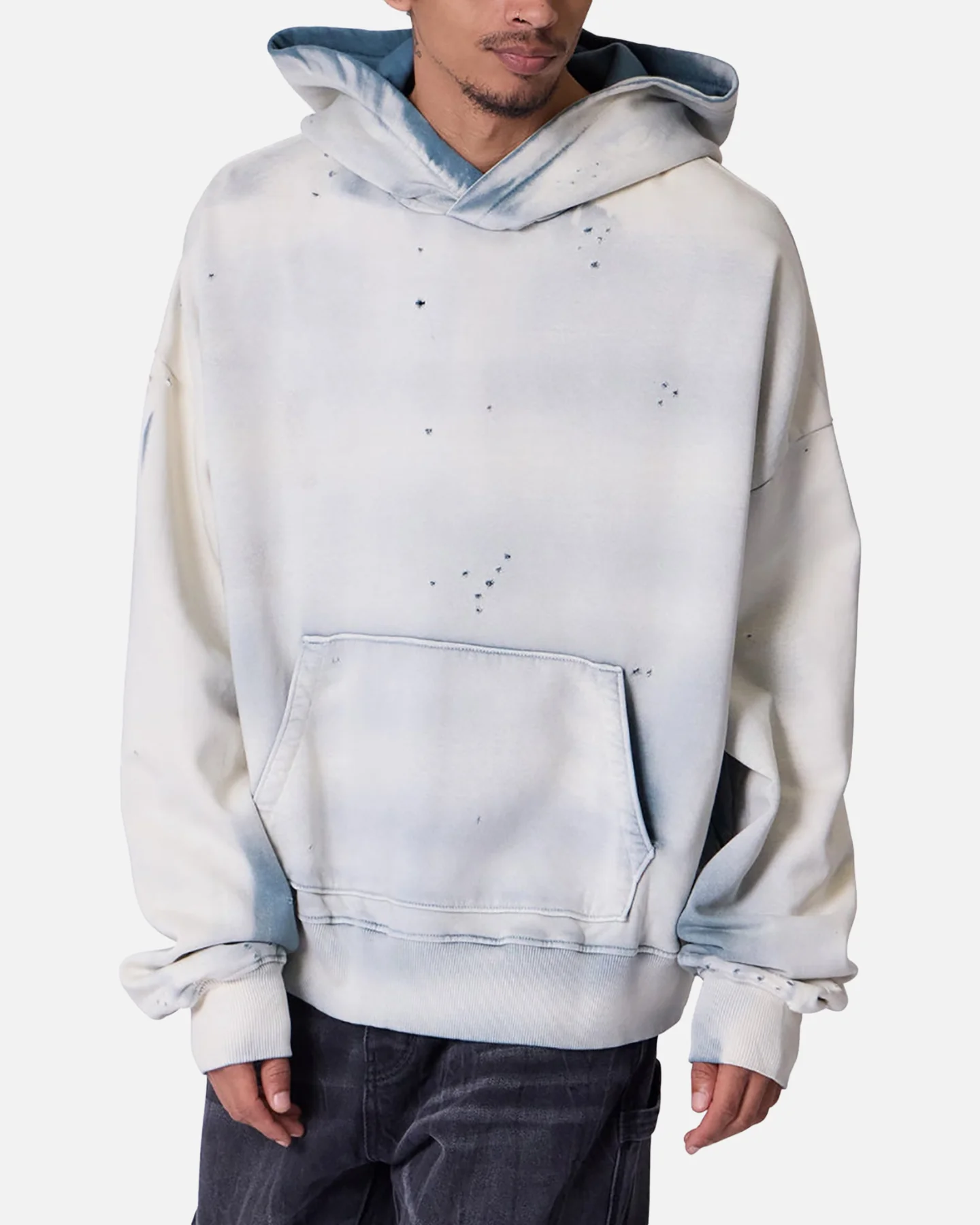 MNML Sprayed Hoodie Blue - Image 4