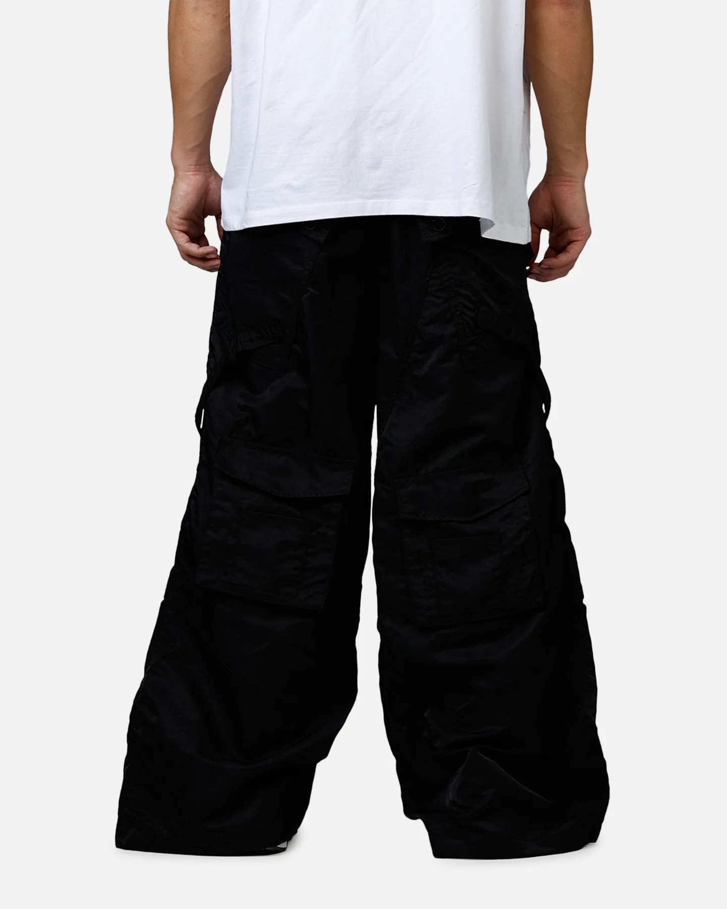 MNML Strap Up Raver Double Cargo Pants Black - Image 5