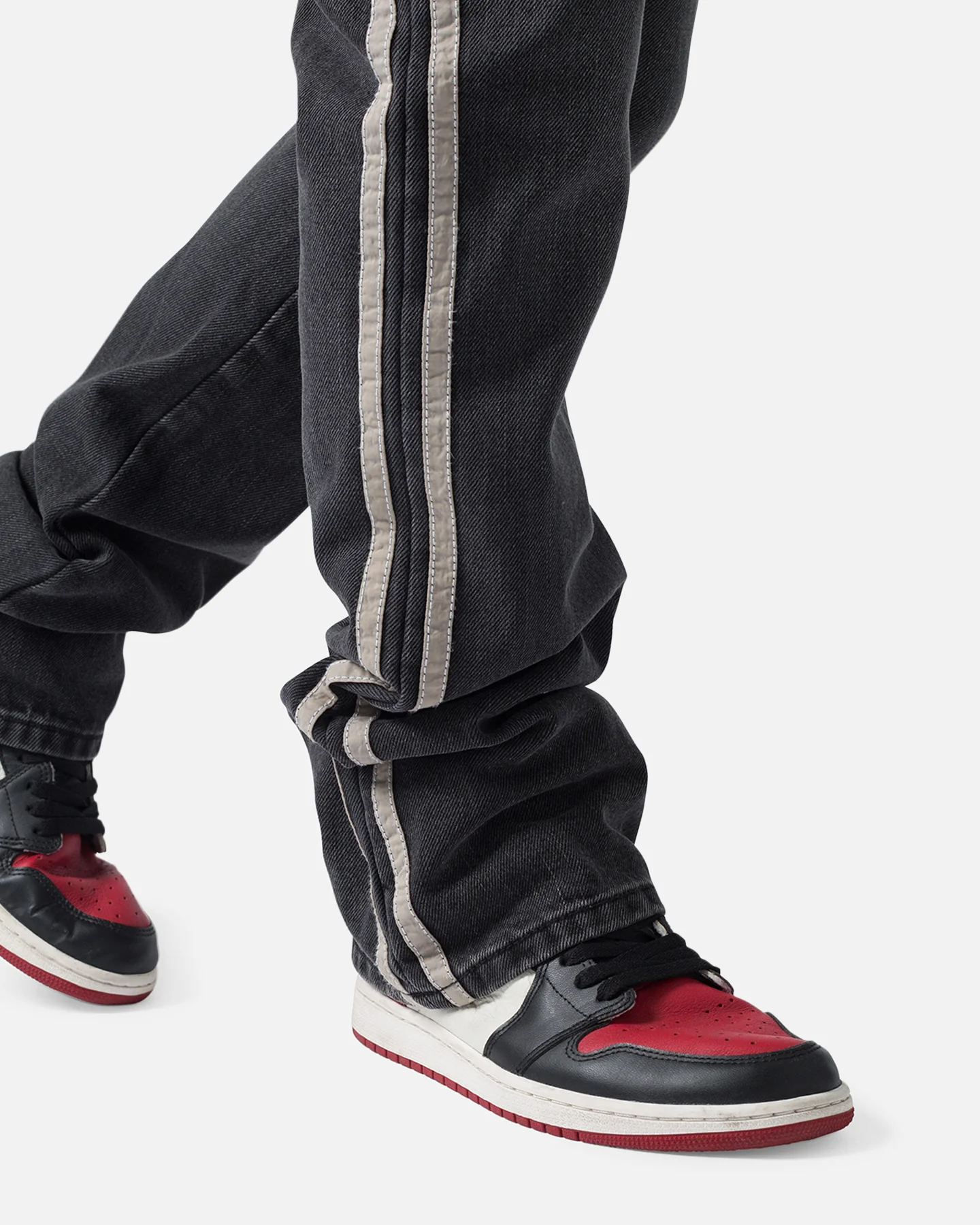 MNML Striped Flare Track Pants Black - Image 6