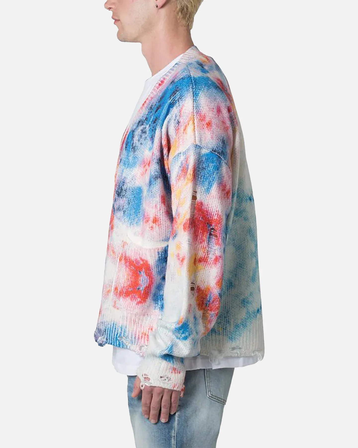 MNML Tie Dye Cardigan Sweater Multi - Image 3