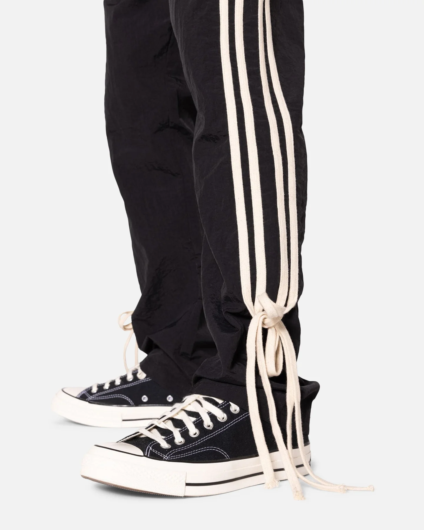 MNML Tied Stripe Track Pants Black - Image 5