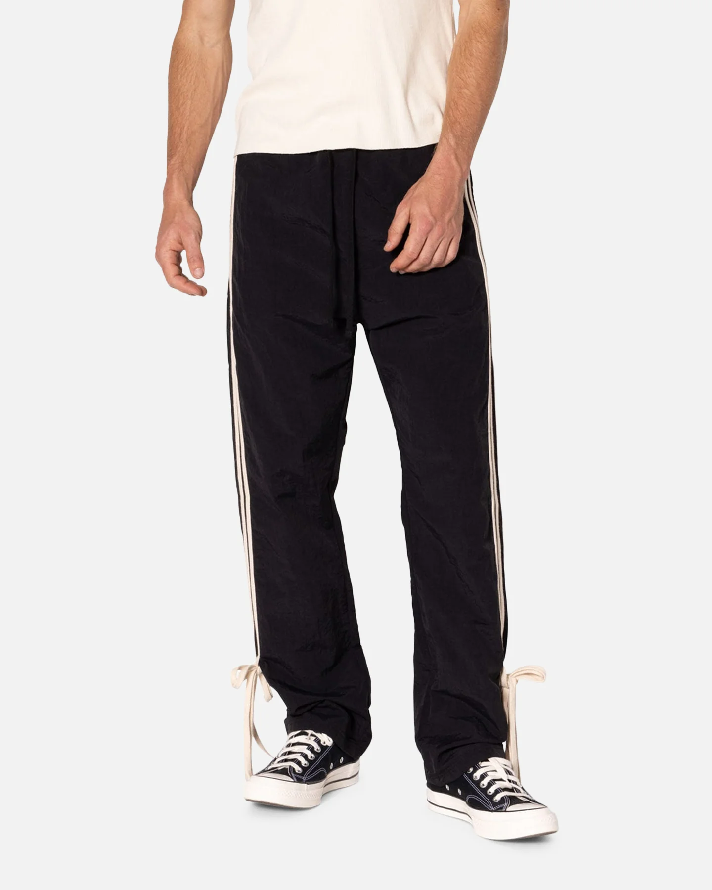 MNML Tied Stripe Track Pants Black - Image 6