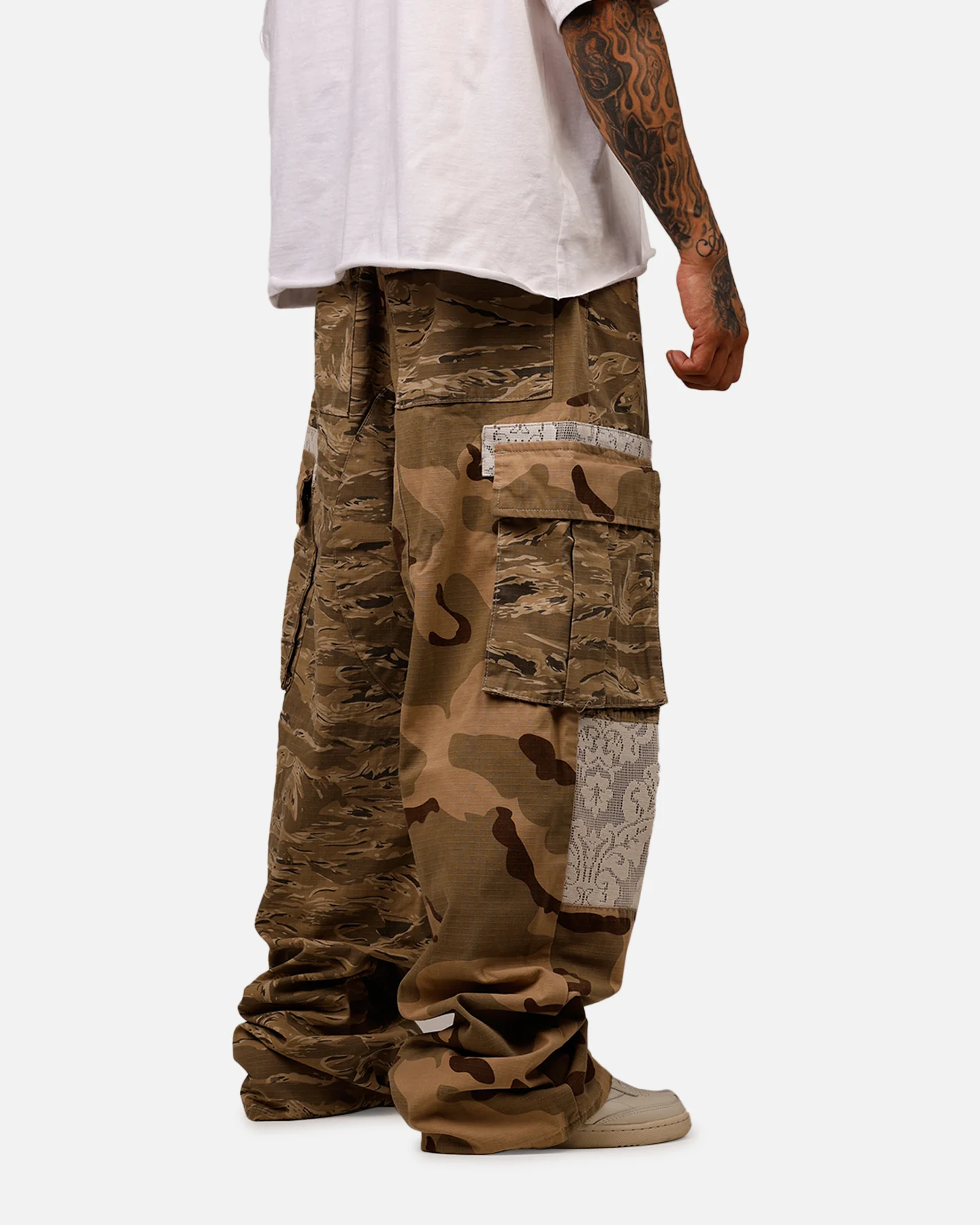 MNML Ultra Baggy Camo Ripstop Cargo Pants Multi - Image 3