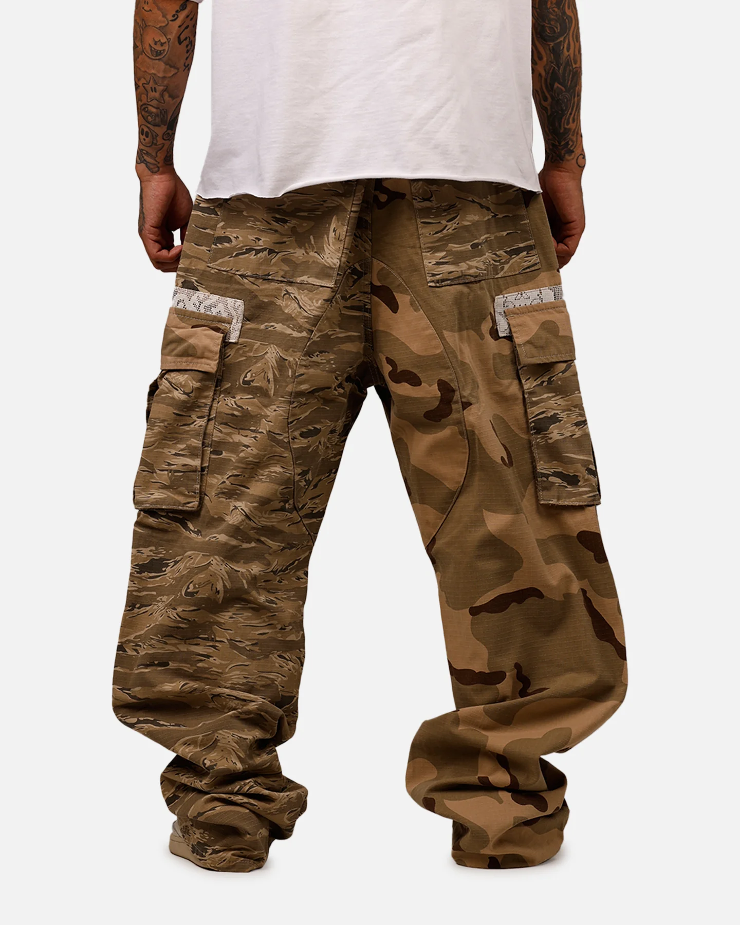 MNML Ultra Baggy Camo Ripstop Cargo Pants Multi - Image 5