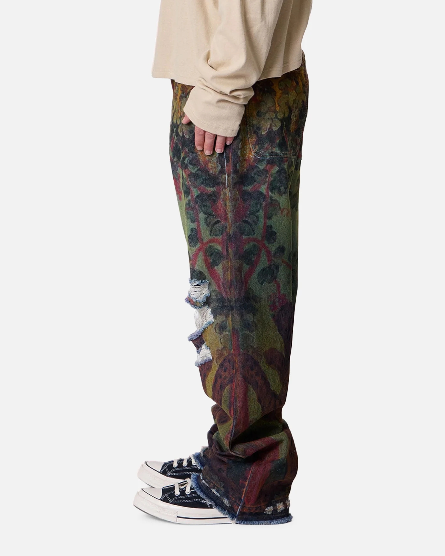 MNML Ultra Baggy Leopard Denim Jeans Multi - Image 3