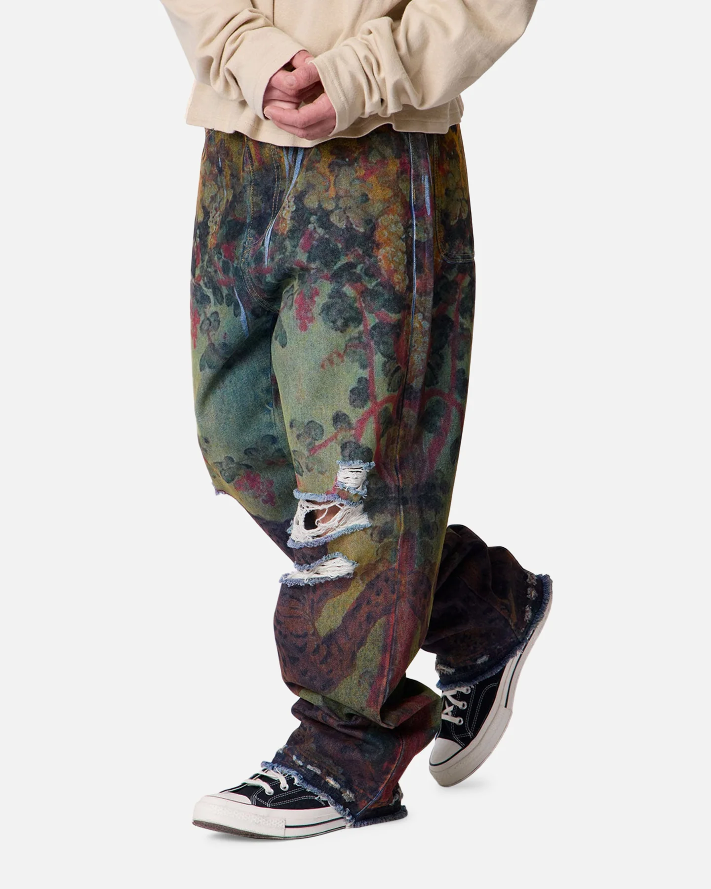 MNML Ultra Baggy Leopard Denim Jeans Multi - Image 5