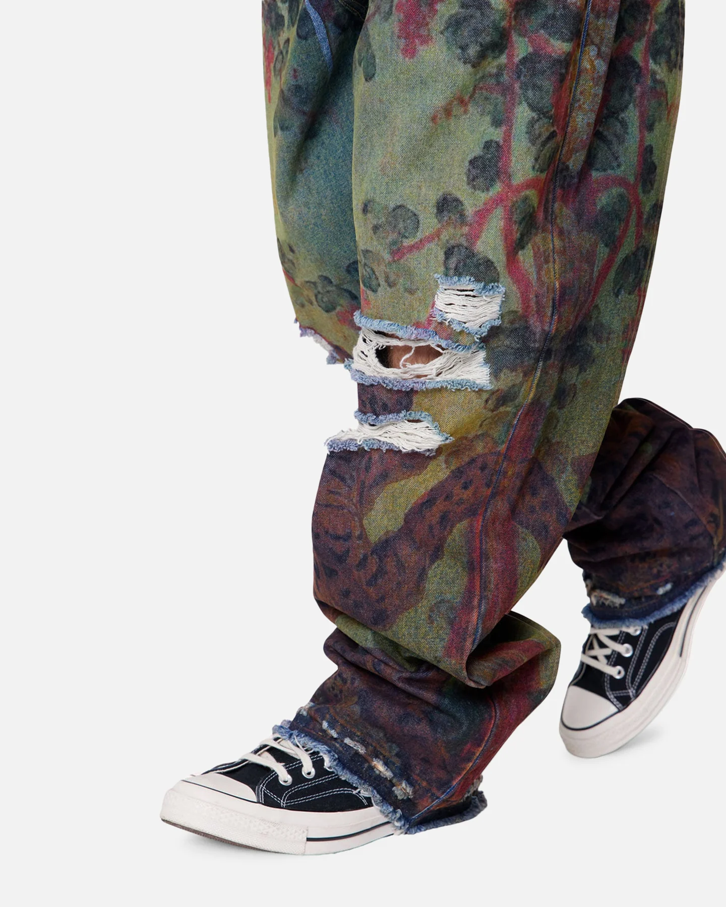MNML Ultra Baggy Leopard Denim Jeans Multi - Image 6