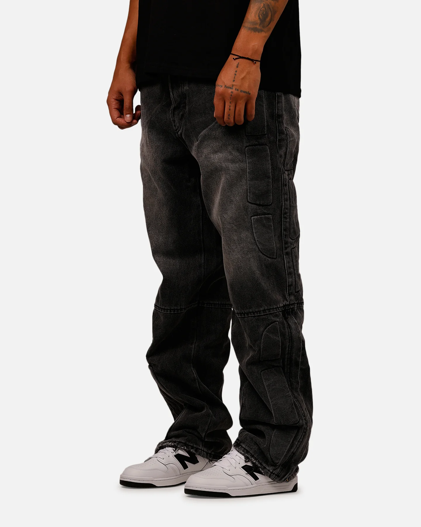 MNML Ultra Baggy Padded Denim Pants Black - Image 4