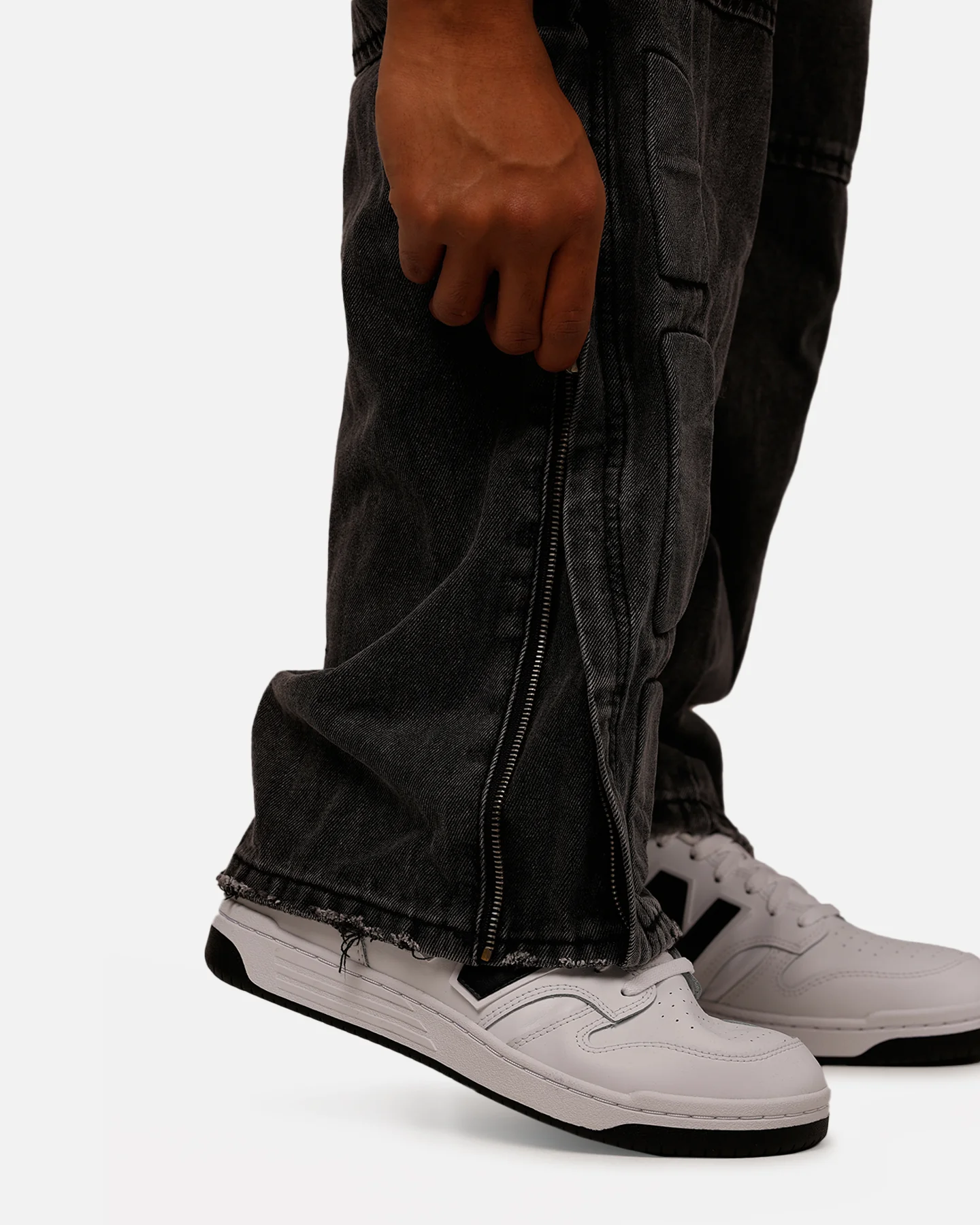 MNML Ultra Baggy Padded Denim Pants Black - Image 8