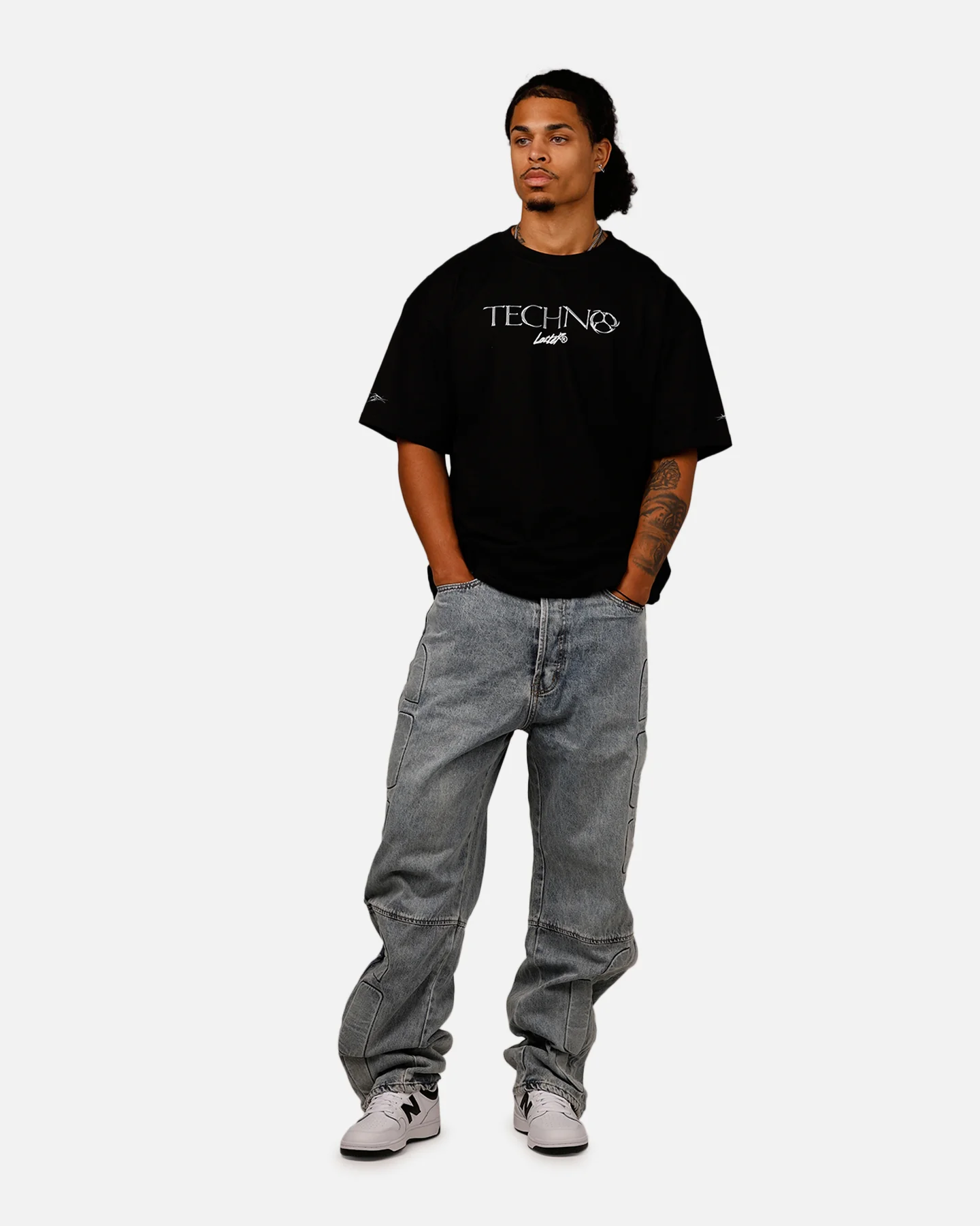 MNML Ultra Baggy Padded Denim Pants Blue - Image 2