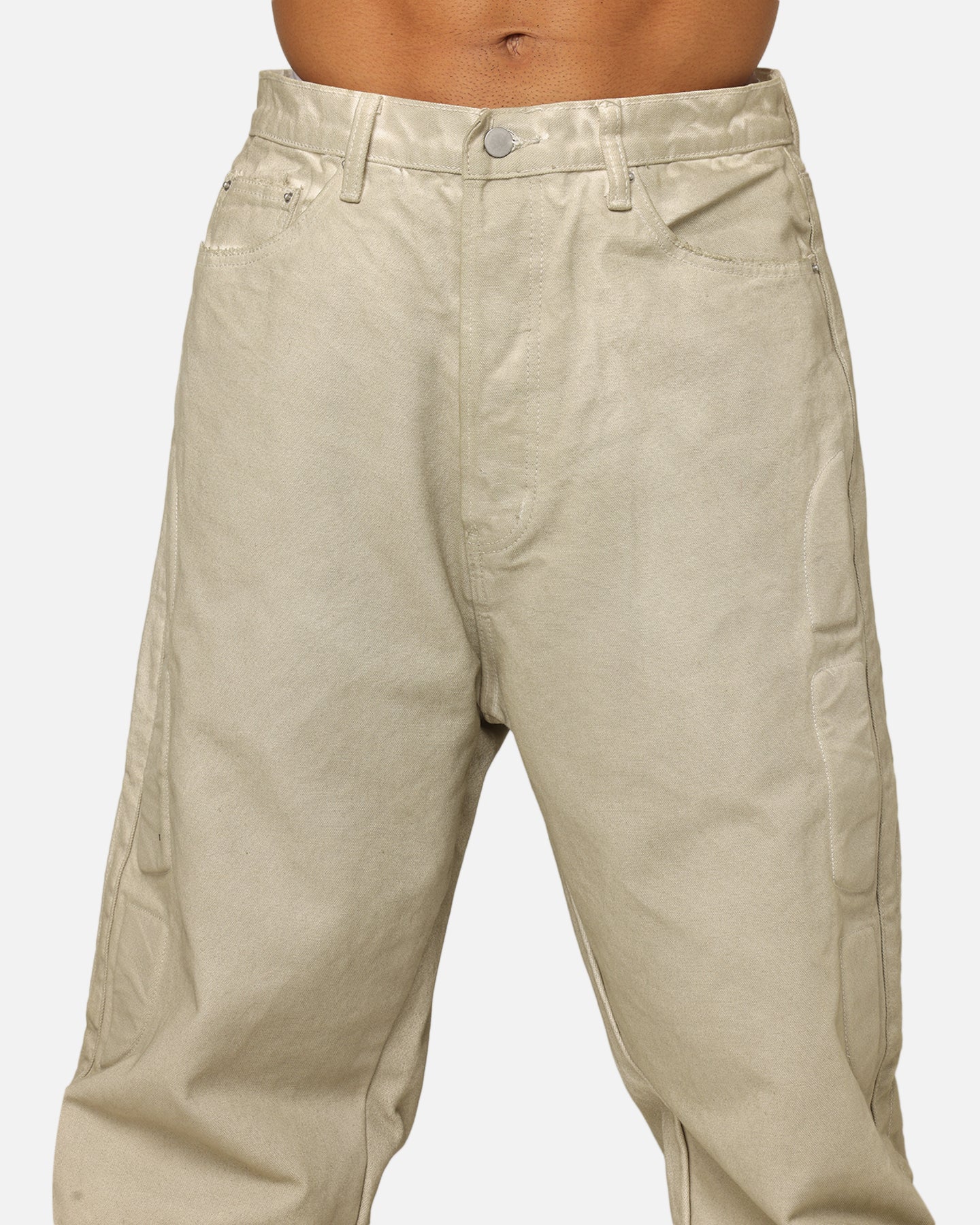 MNML Ultra Baggy Padded SA Denim Jeans Off White - Image 7