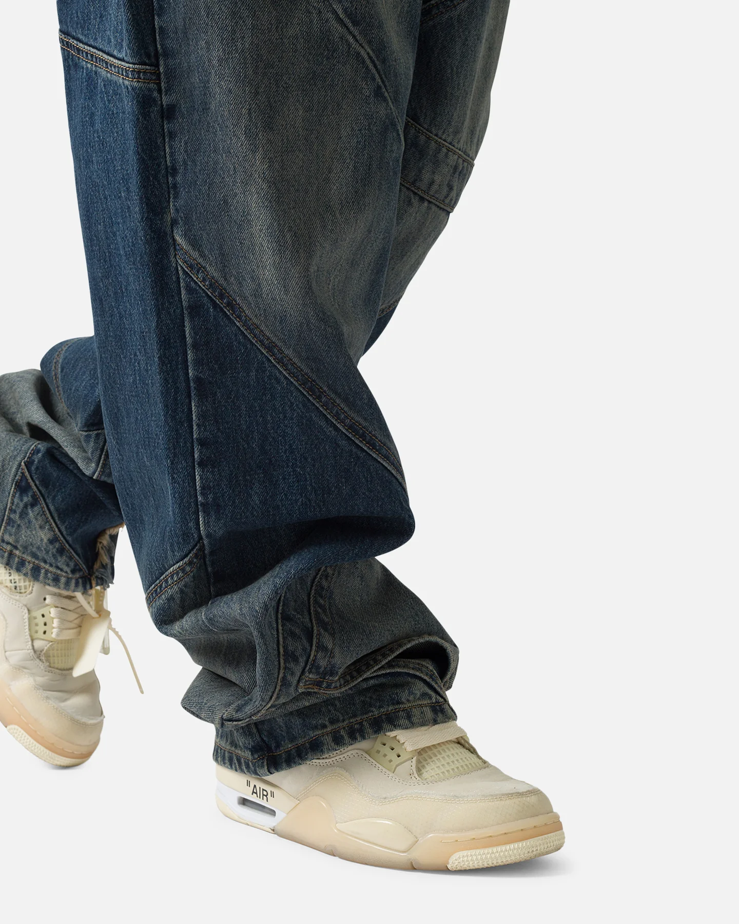 MNML Ultra Baggy Upcycled Denim Jeans Blue - Image 6