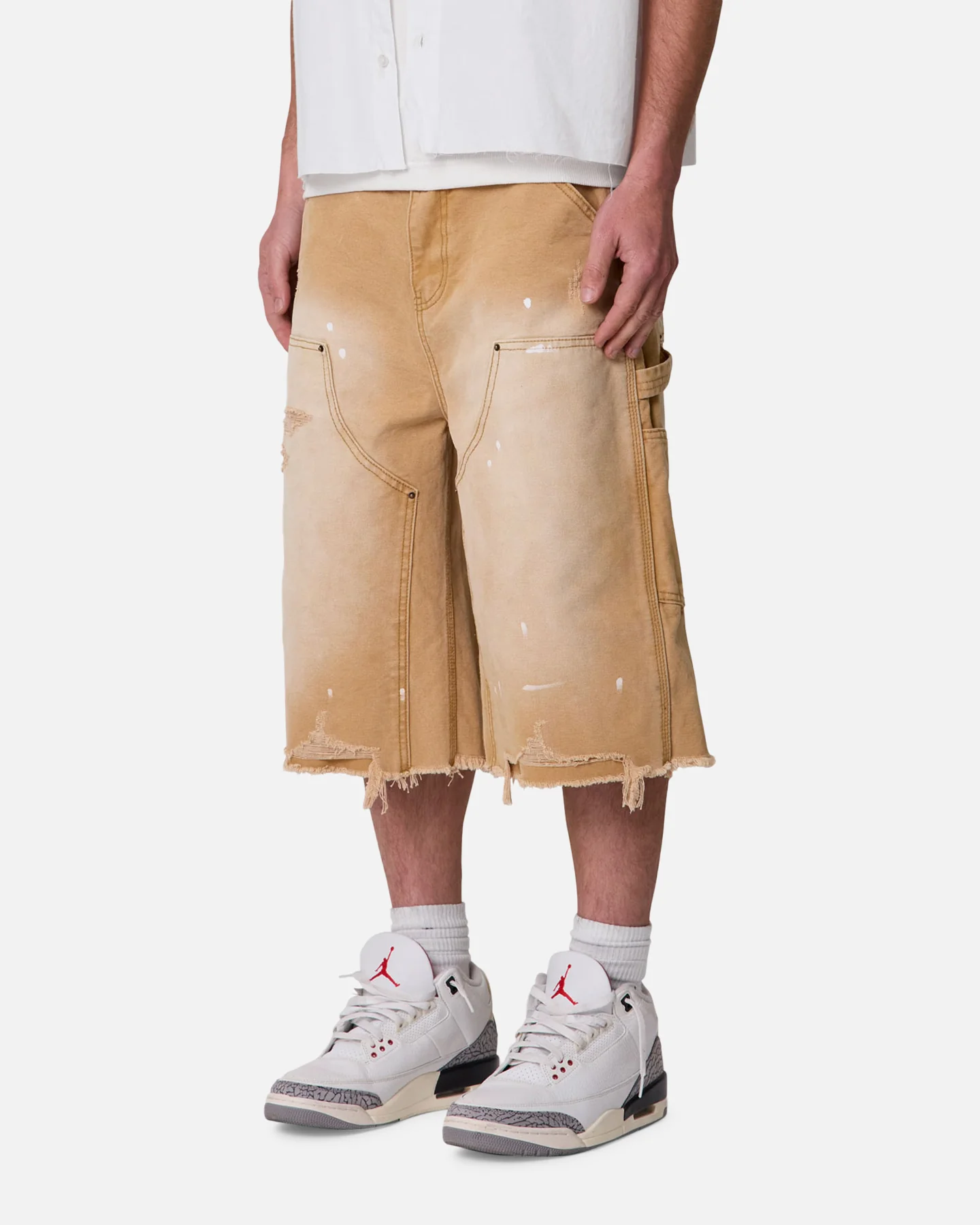 MNML Ultra Baggy Work Shorts Tan - Image 3