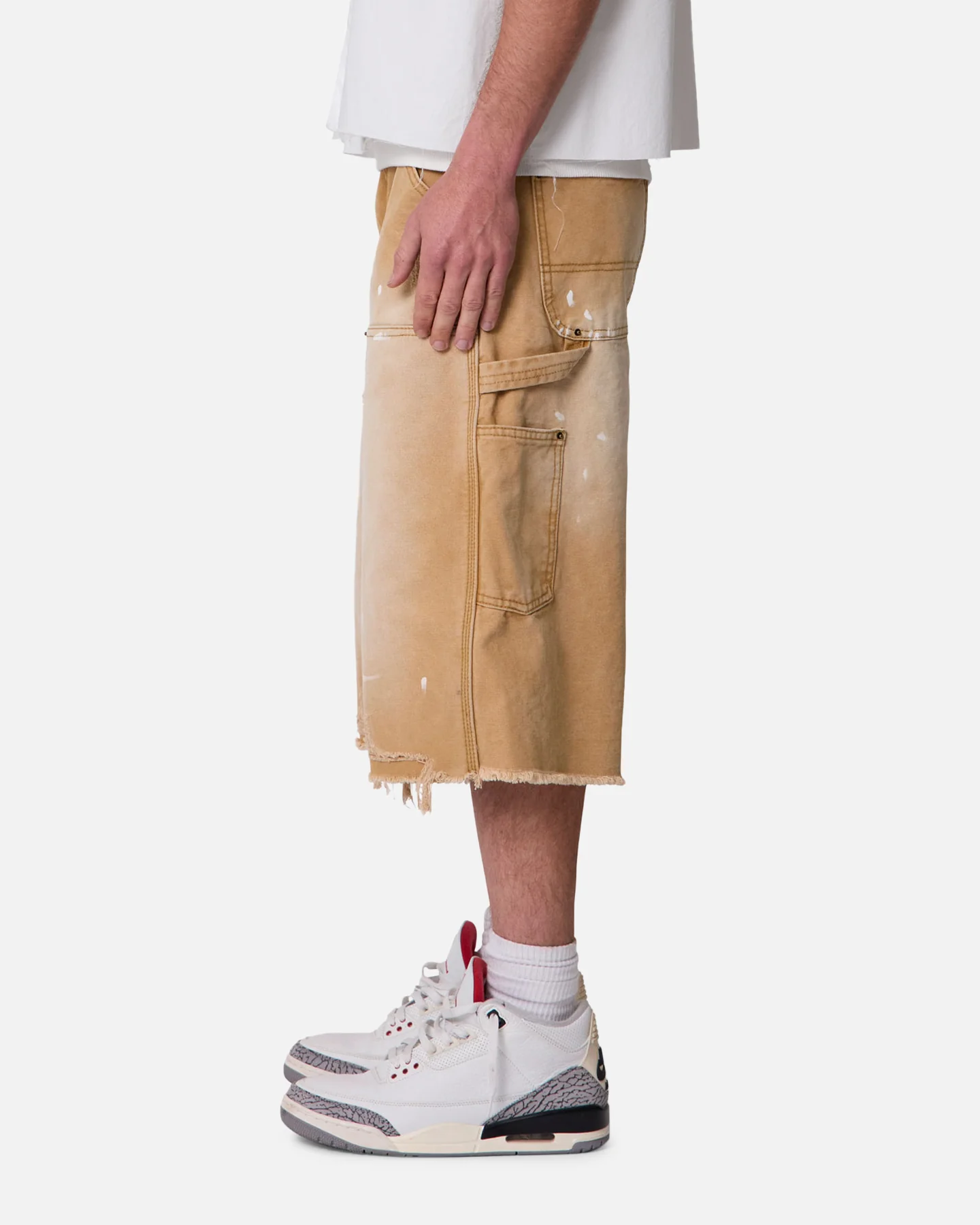 MNML Ultra Baggy Work Shorts Tan - Image 4