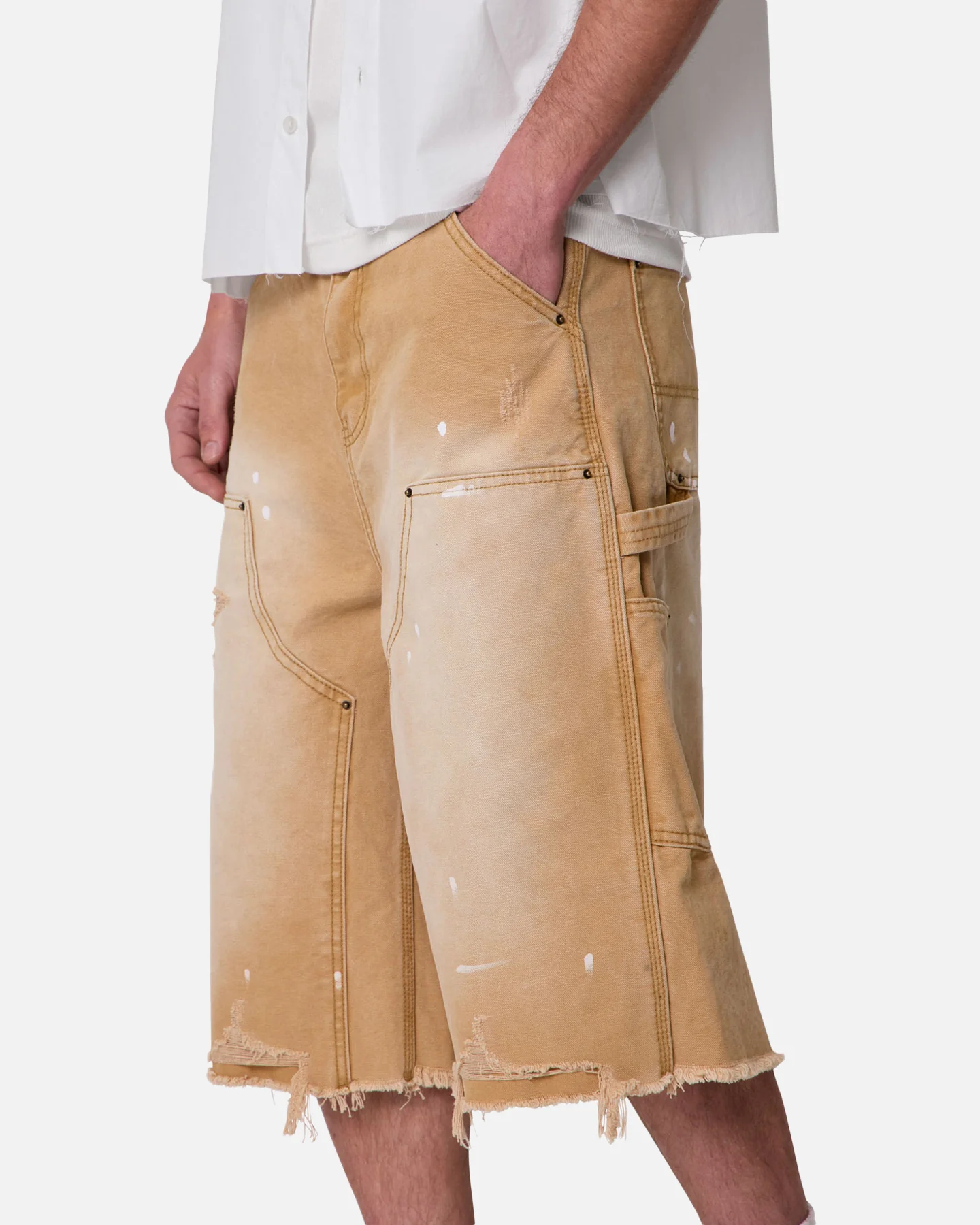 MNML Ultra Baggy Work Shorts Tan - Image 6