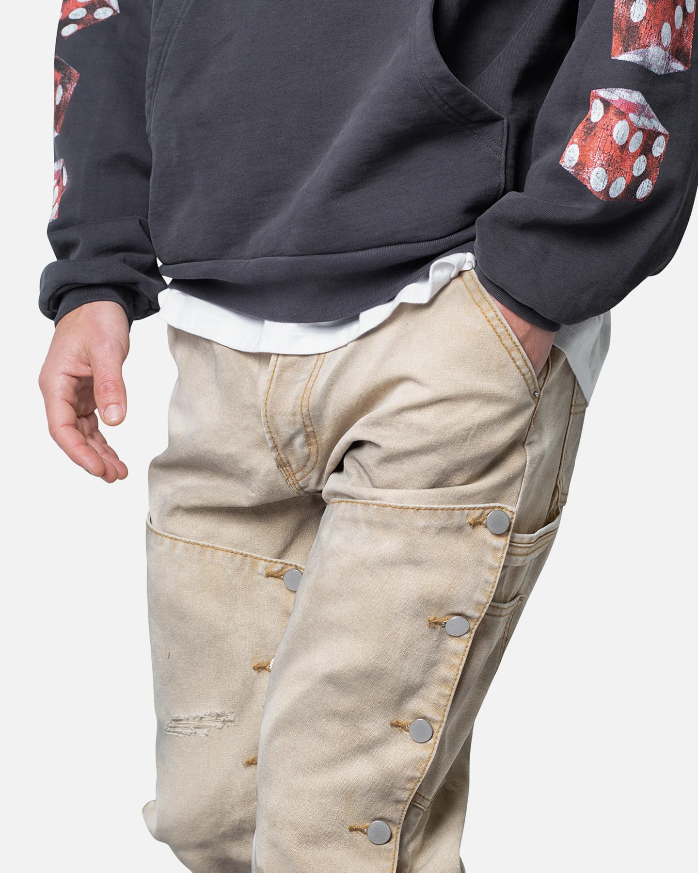 MNML V624 Snap Off Baggy Pants Brown - Image 5