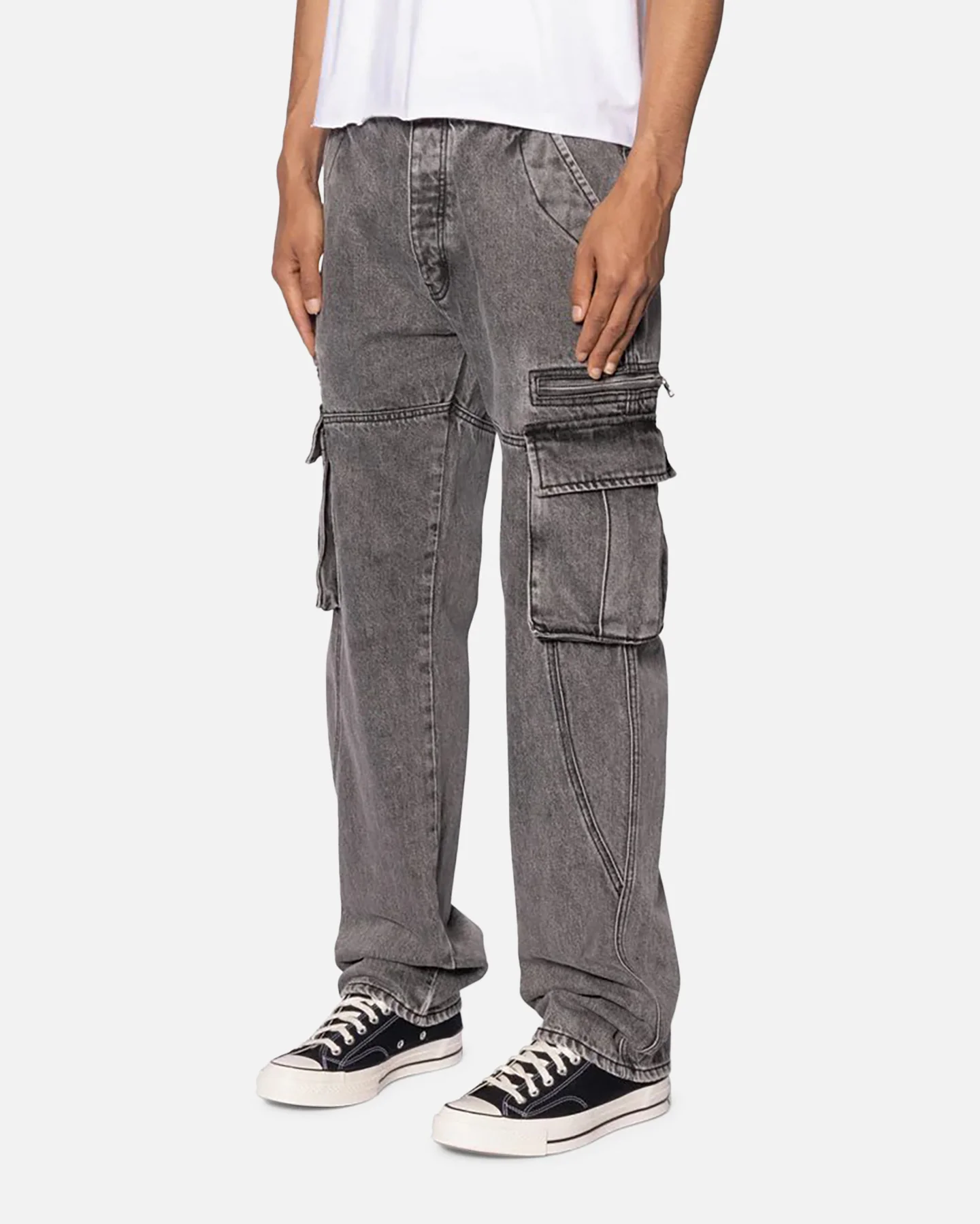 MNML V652 Owl Grey Cargo Pants Grey - Image 2