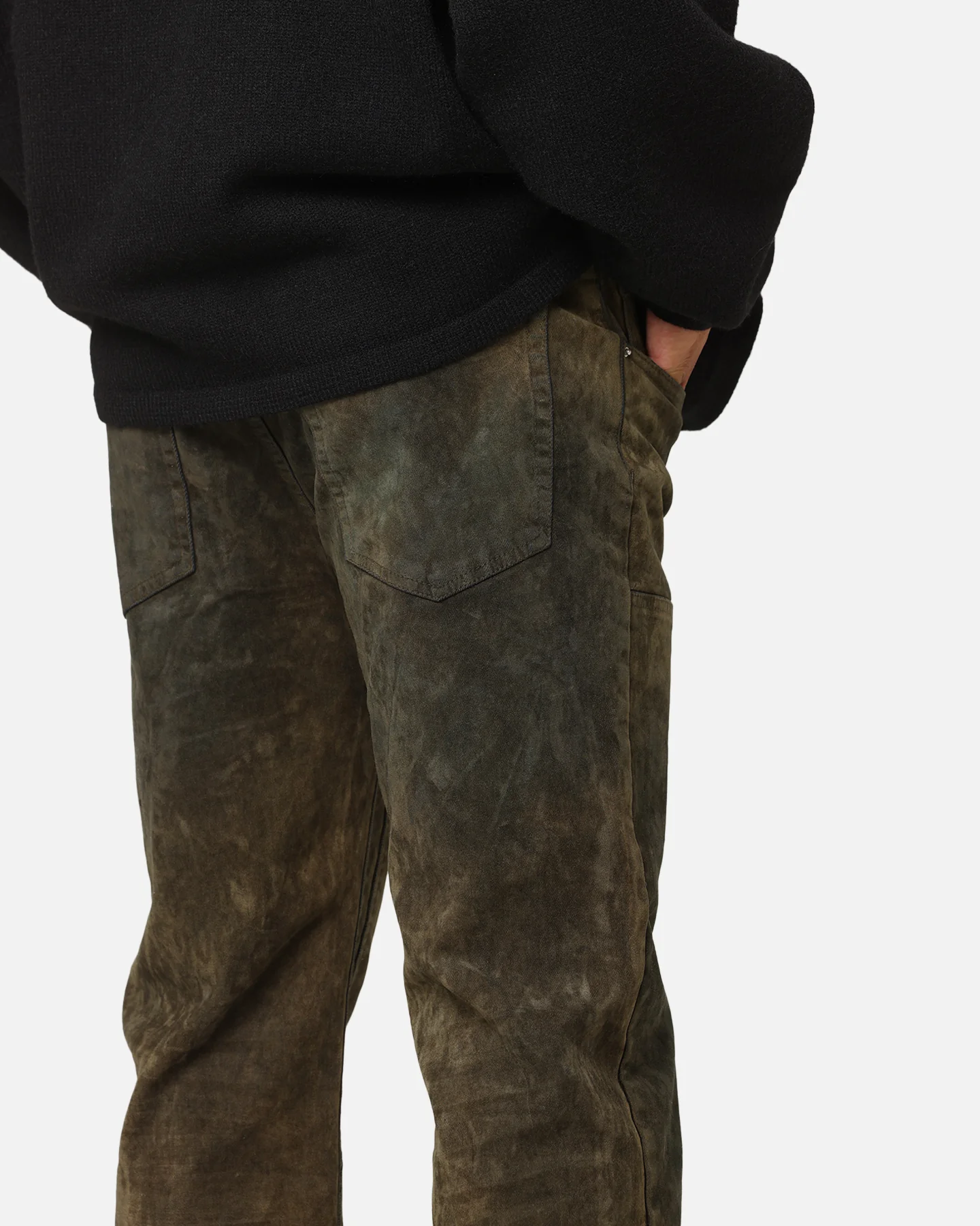 MNML V712 SL3 Suede Pants Olive/Black - Image 4