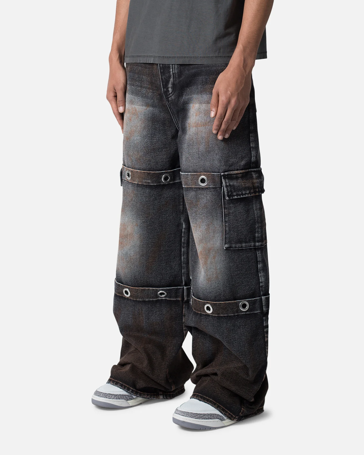 MNML Void Baggy Ring Denim Jeans Washed Black - Image 2