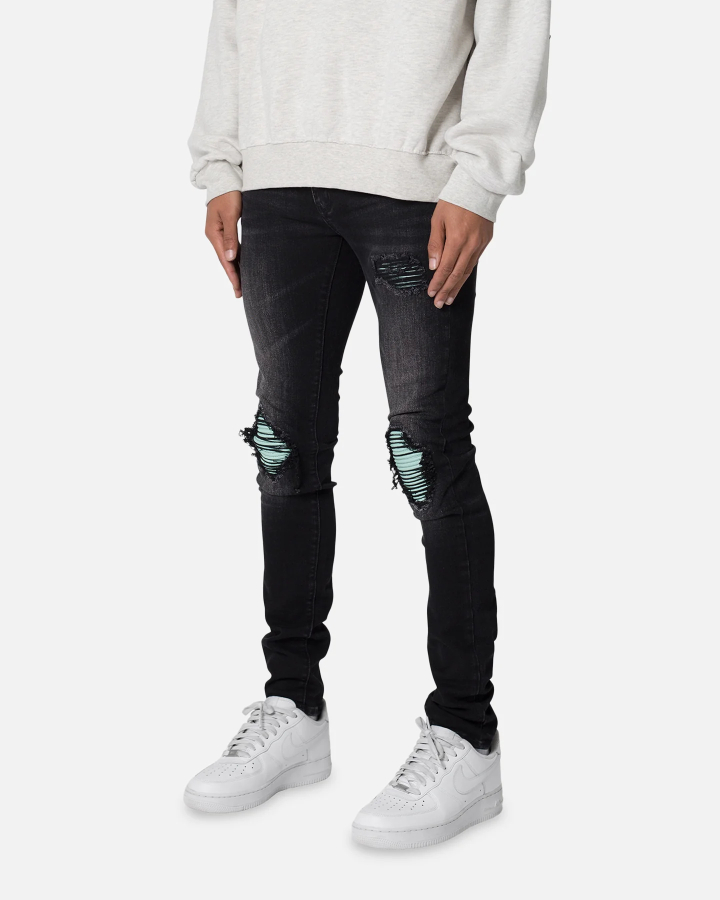MNML X559 Skinny Denim Jeans Black/Green - Image 2