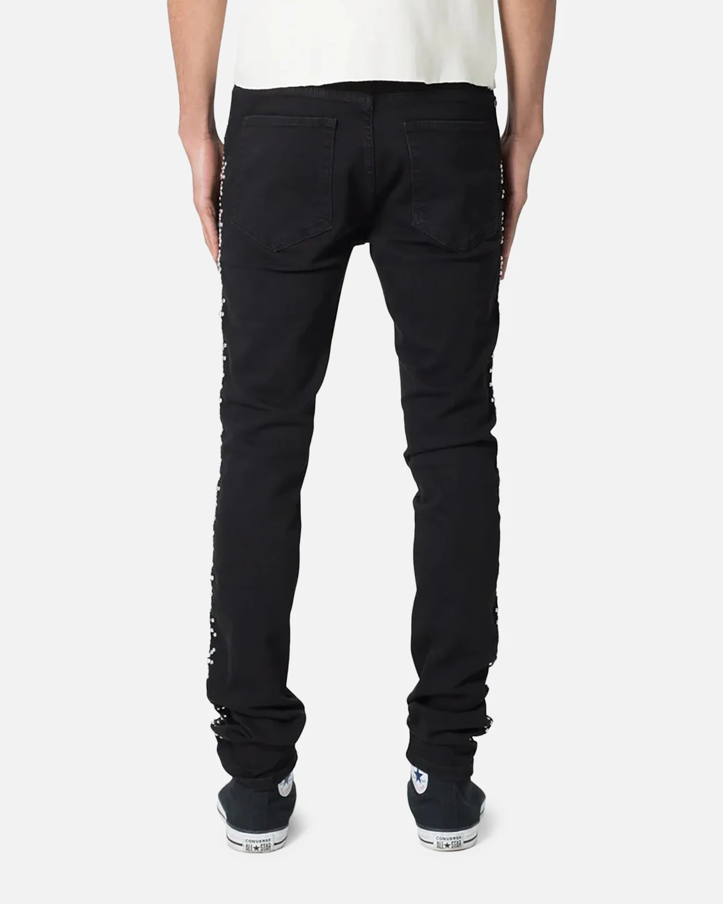 MNML X620 Studded Skinny Denim Jean Black - Image 4