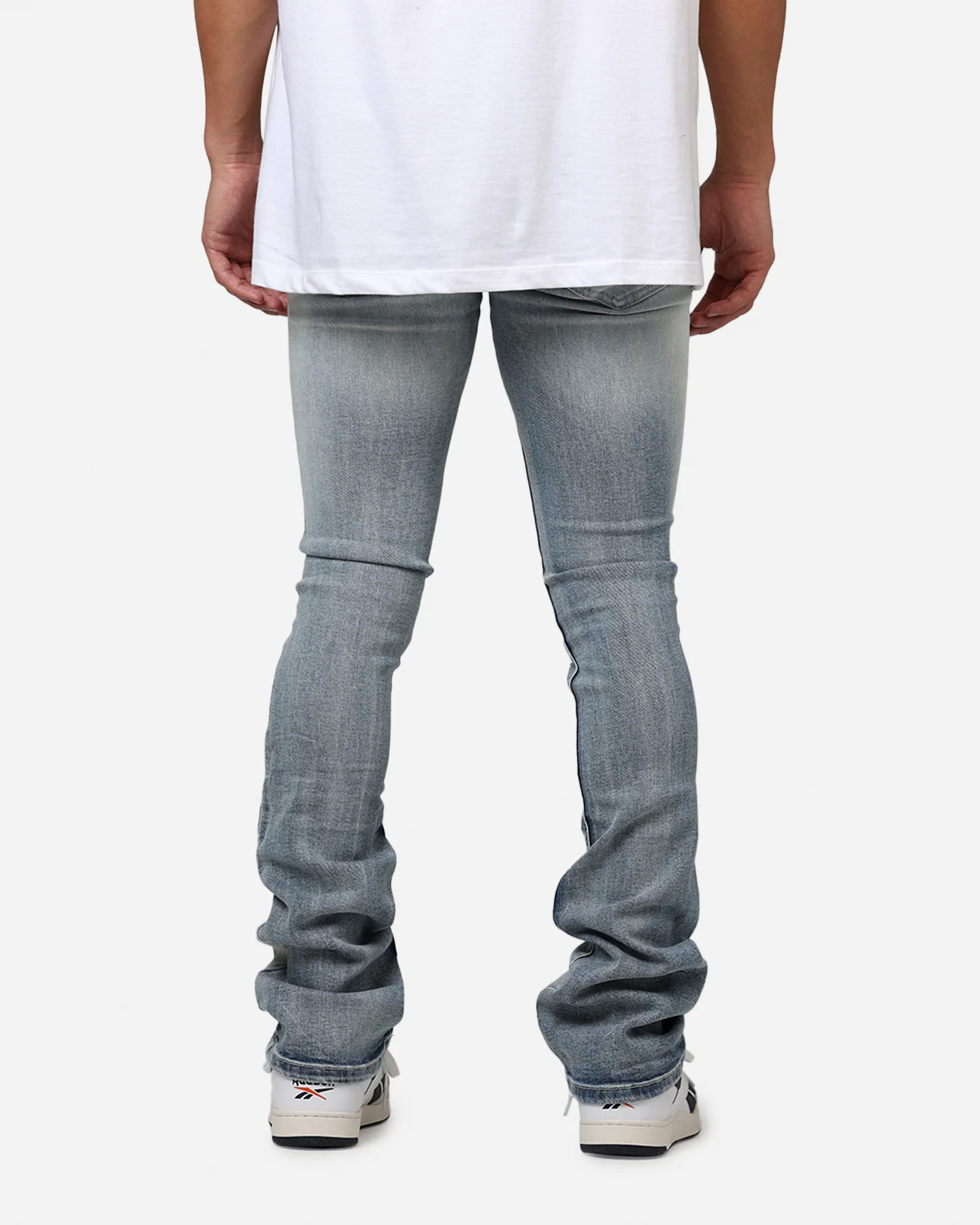 MNML X635 Ripped Flare Denim Jeans Blue - Image 5