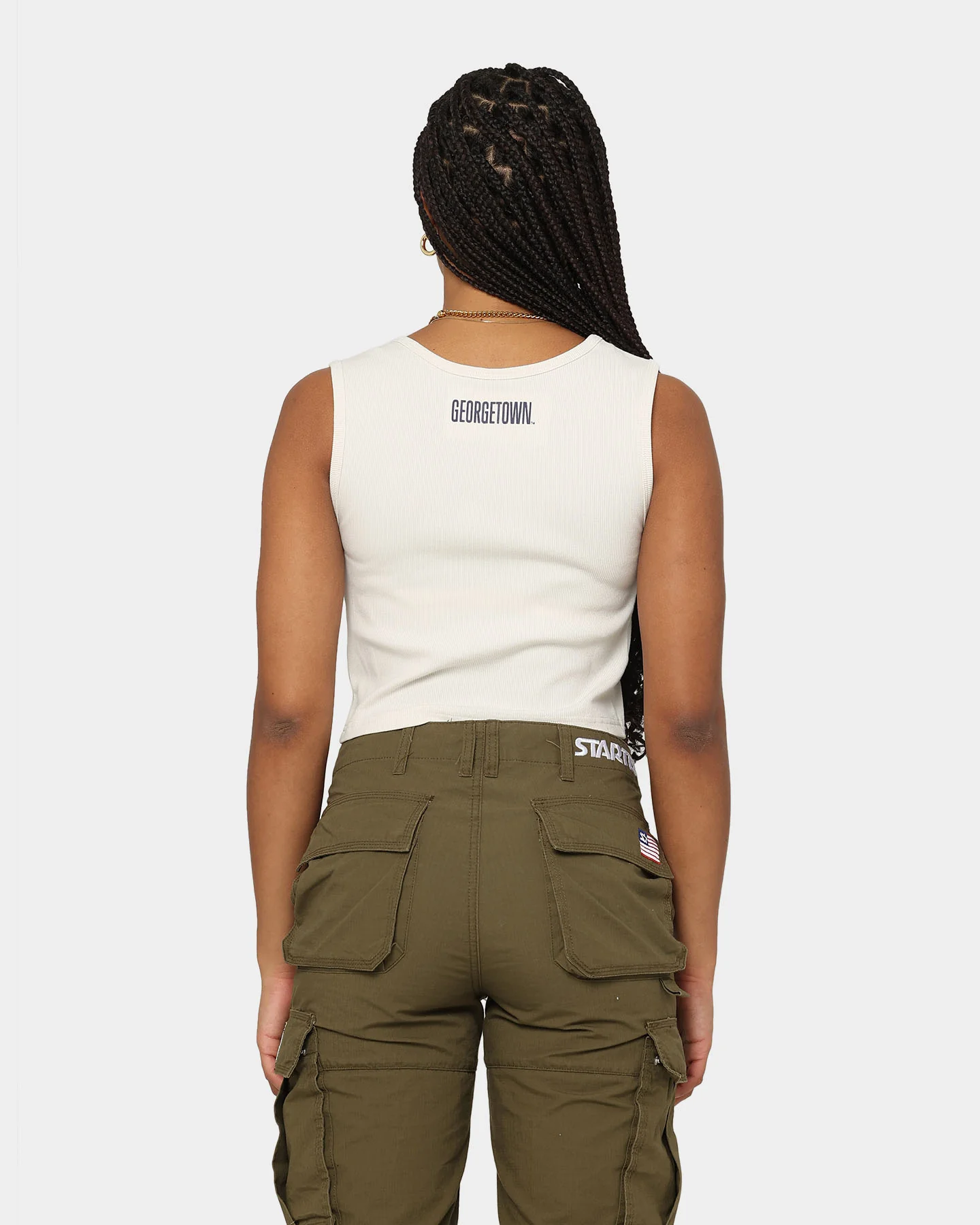 National Collegiate Athletic Association Women's Georgetown Hoyas Classic Rib Tank White Sand - Image 4
