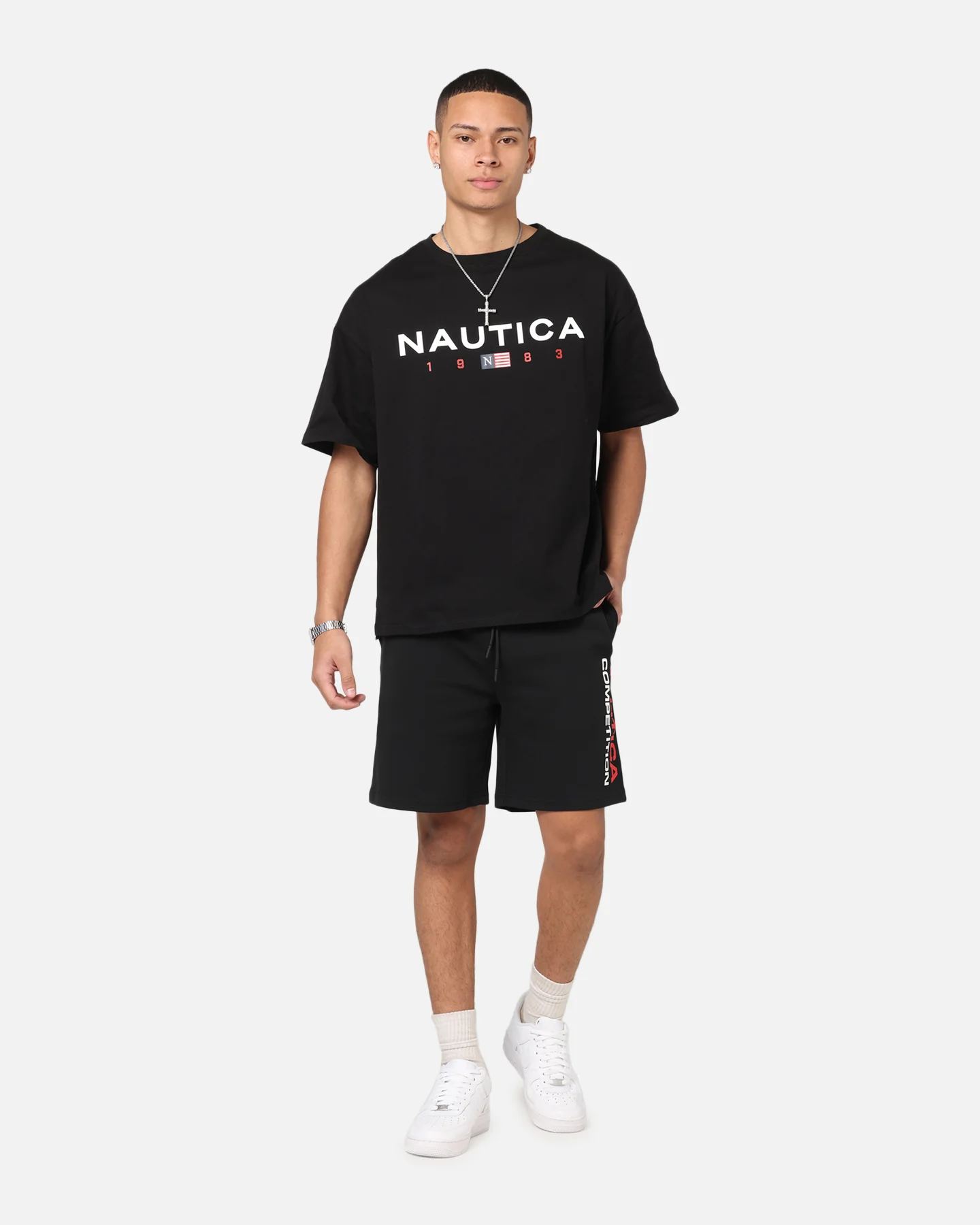 Nautica Letter Logo T-Shirt Black - Image 2