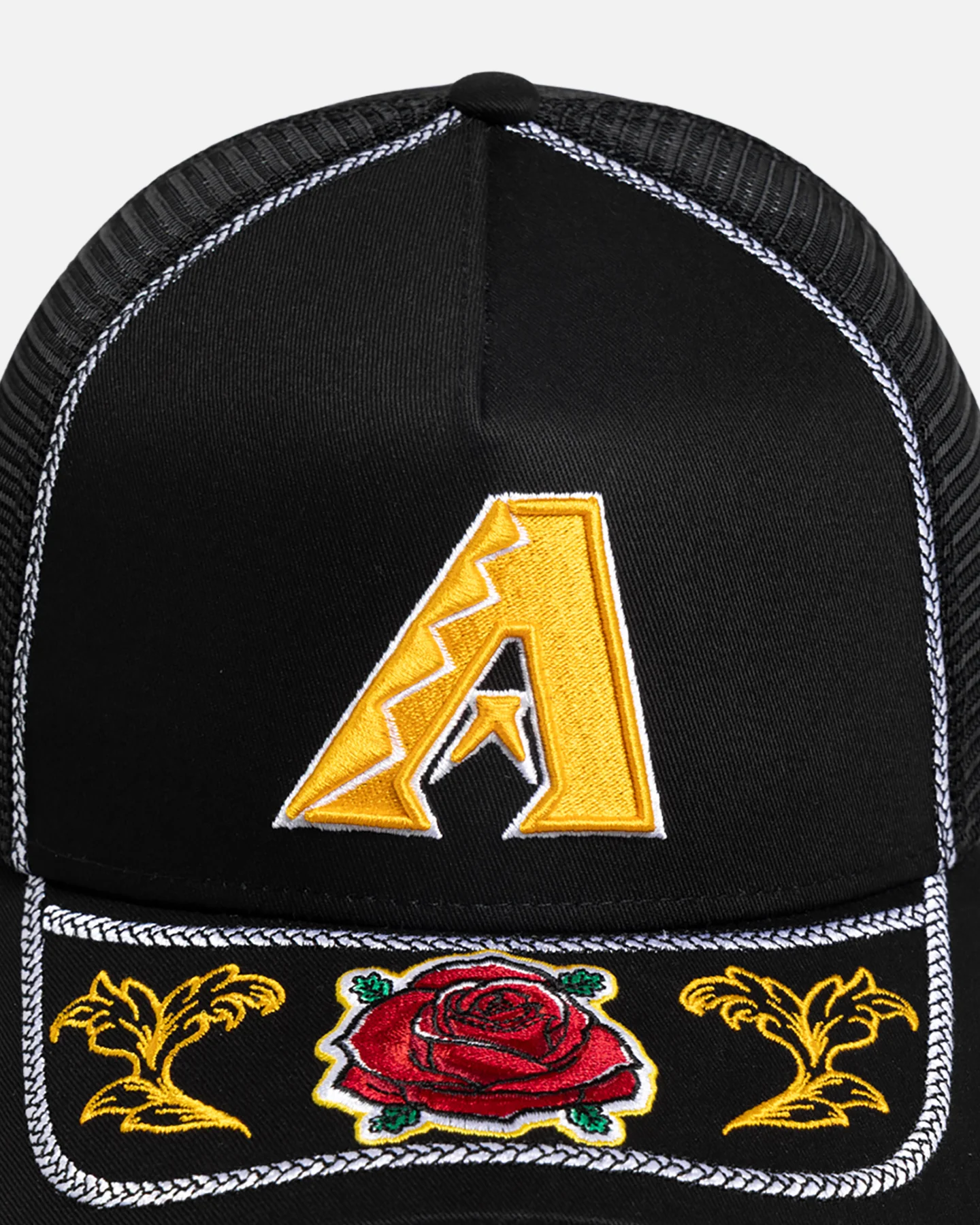New Era Arizona Diamondbacks 'Rose Visor' 9FORTY A-Frame Trucker Snapback Black/Rose - Image 5